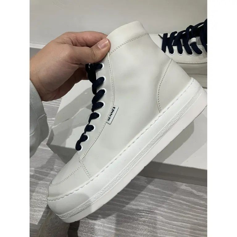 Sunnei o1mle1025 Unisex Dreamy Leather High-Top Sneakers in White Size US 7 / EU 40 - 2 Thumbnail