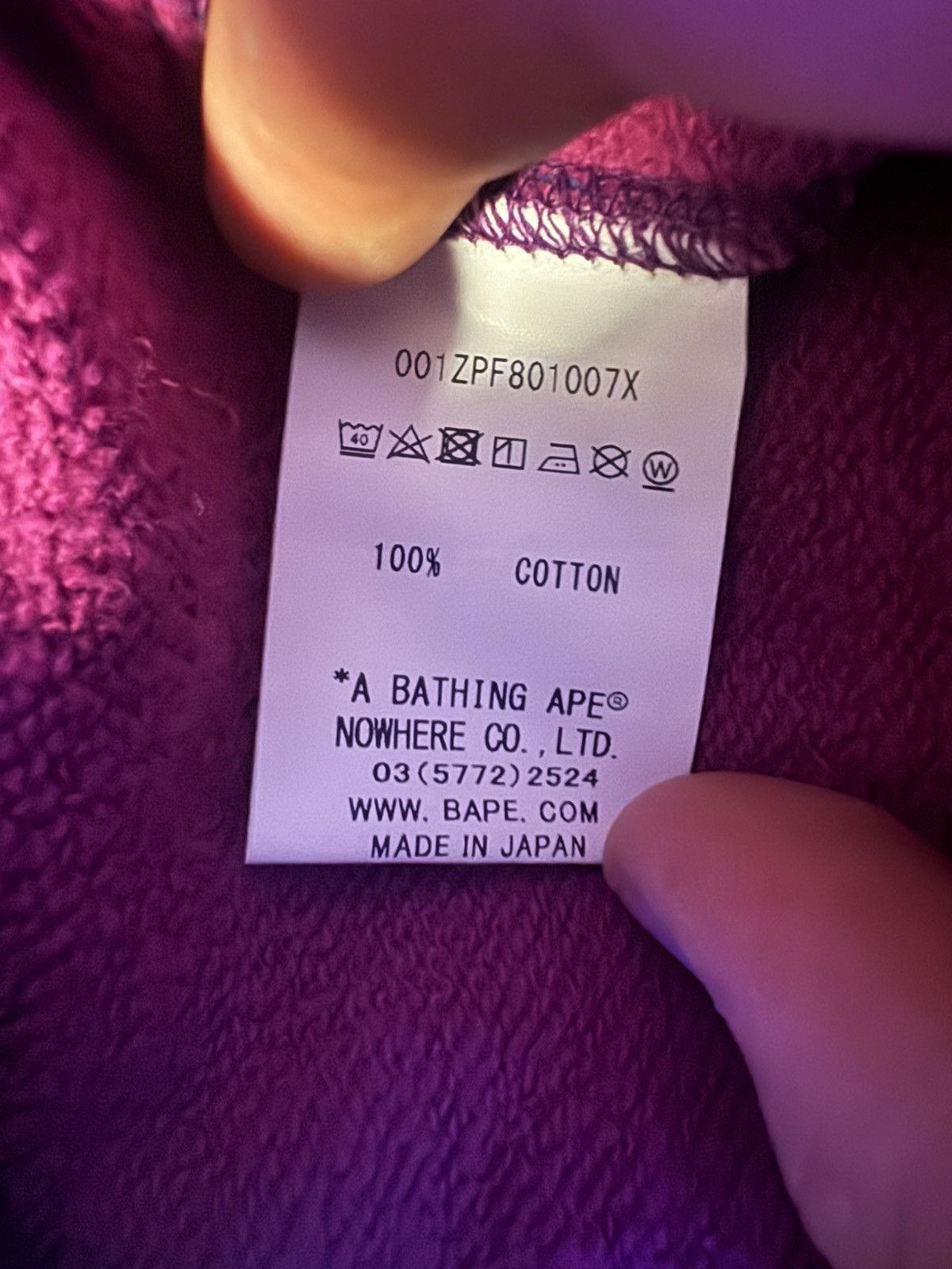 Bape BAPE PONR Full Zip Hoodie Purple Men’s XL Camo (NWT) Size US XL / EU 56 / 4 - 9 Thumbnail