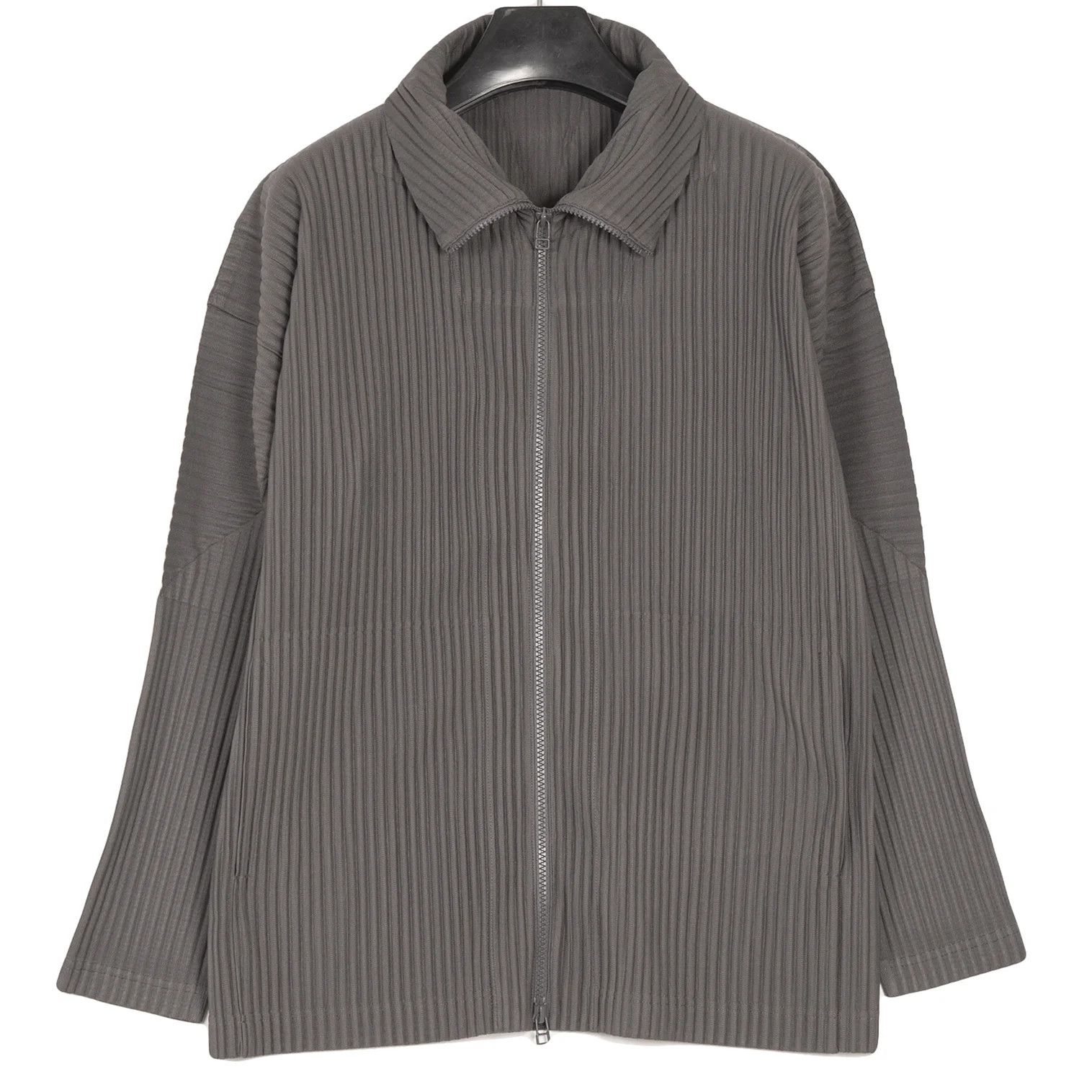 Issey Miyake Pleated Double Zip Jacket in Gray Size 3 Size US L / EU 52-54 / 3 - 1 Thumbnail