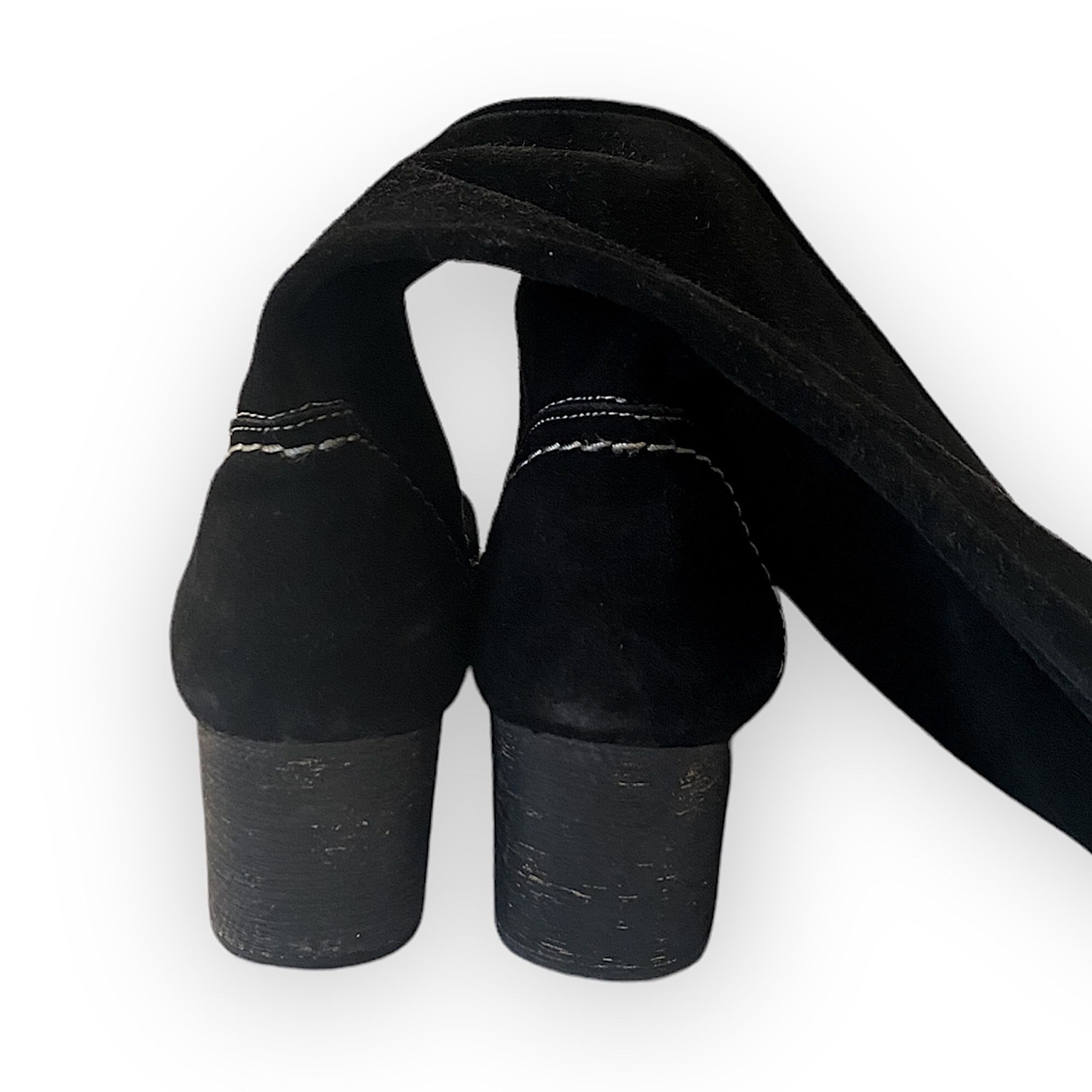 Bed Stu Bed Stu Black Suede Mid Calf Boots, chunky heel, Size 6 Size US 6 / IT 36 - 6 Thumbnail