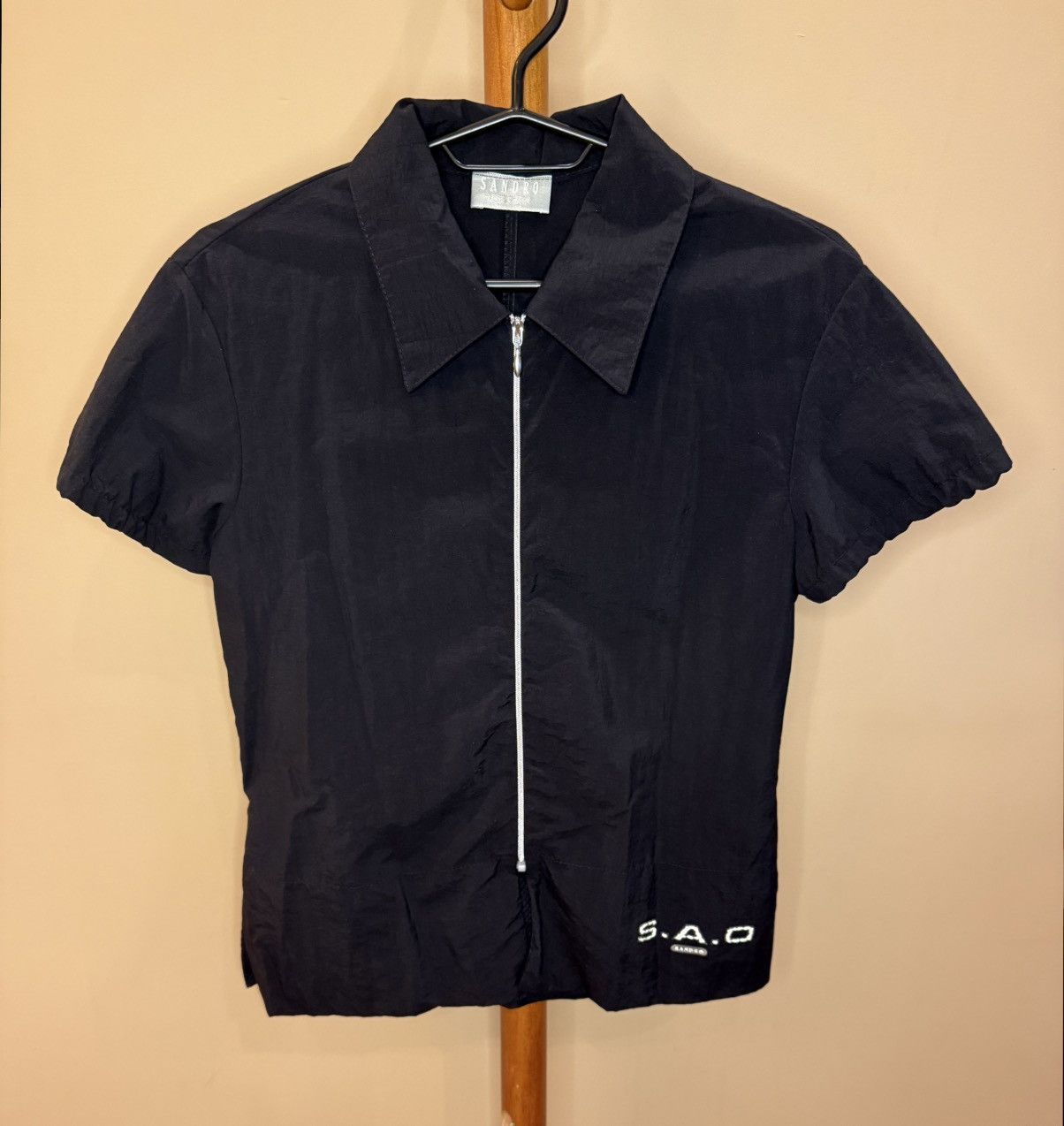 Sandro Vintage Sandro short sleeve zipup shirt Size S / US 4 / IT 40 - 1 Thumbnail