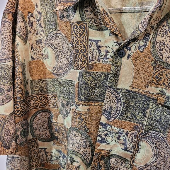 Other Vintage Thai Silk By Apple Button Down Shirt - Xl Size XL / US 12-14 / IT 48-50 - 7 Thumbnail