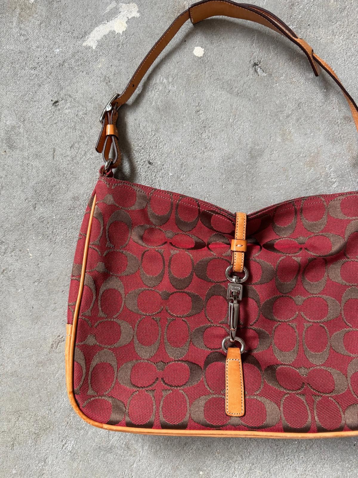 Coach Coach Hobo Signature Clip Canvas Handbag 'Red/Beige' Size ONE SIZE - 2 Thumbnail