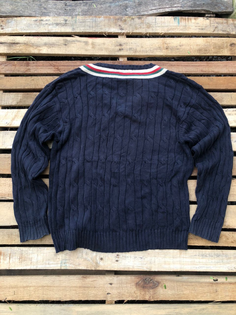 Tommy Hilfiger Tommy Hilfiger V-neck Cable Knit Sweaters Size US L / EU 52-54 / 3 - 2 Thumbnail