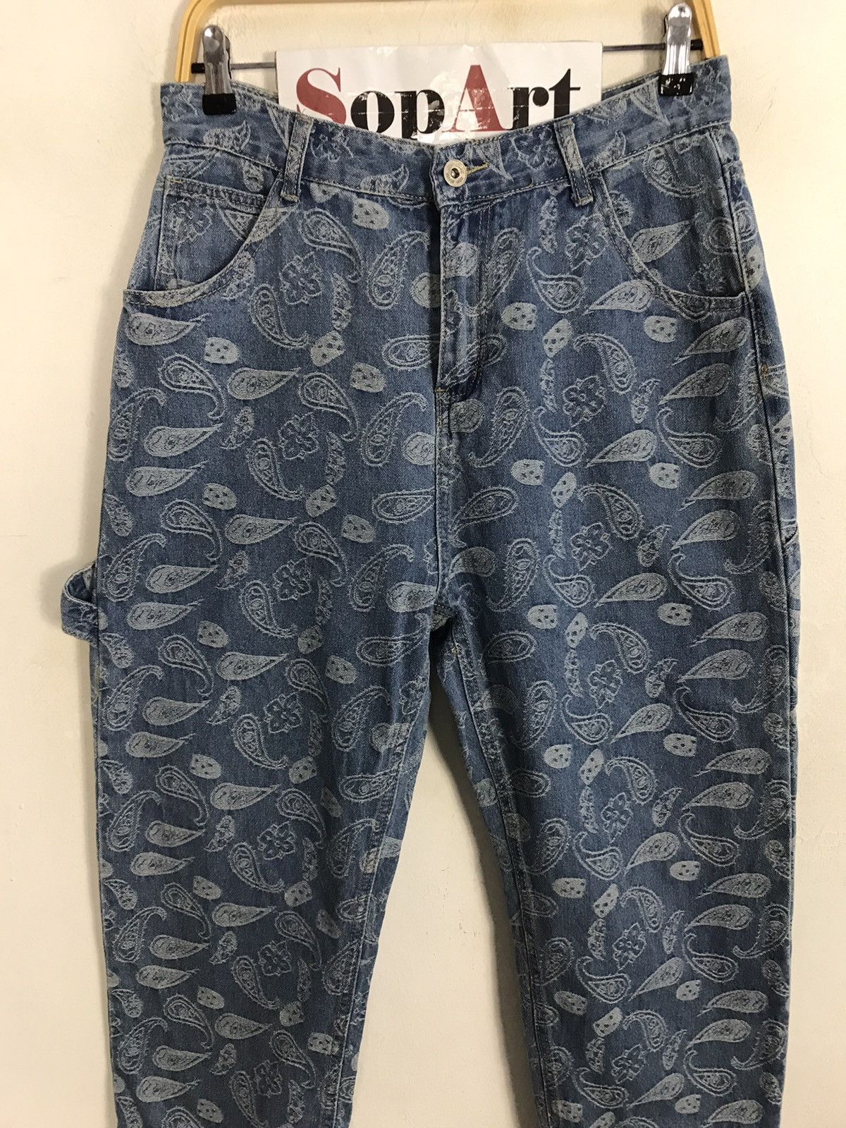 Japanese Brand × Vintage Vintage Japanese Brand Carpenter Paisley Art Denim Shorts Size US 30 / EU 46 - 3 Thumbnail