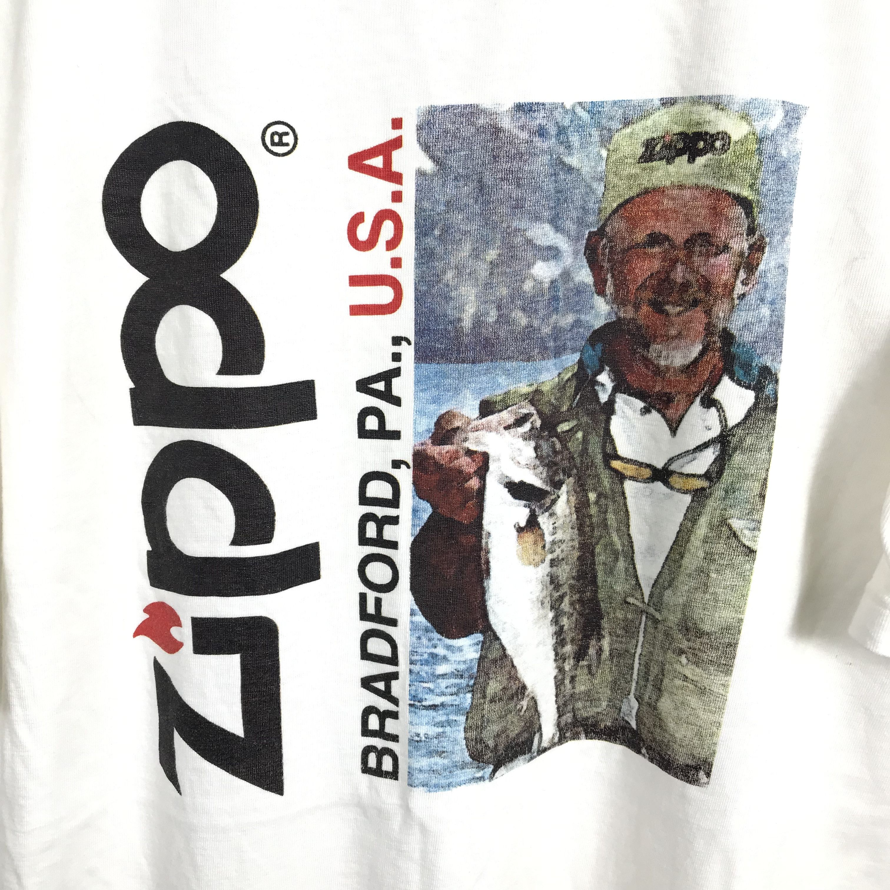 Vintage Vintage 90S Zippo ART humor men on fishing Tee Size US L / EU 52-54 / 3 - 5 Thumbnail
