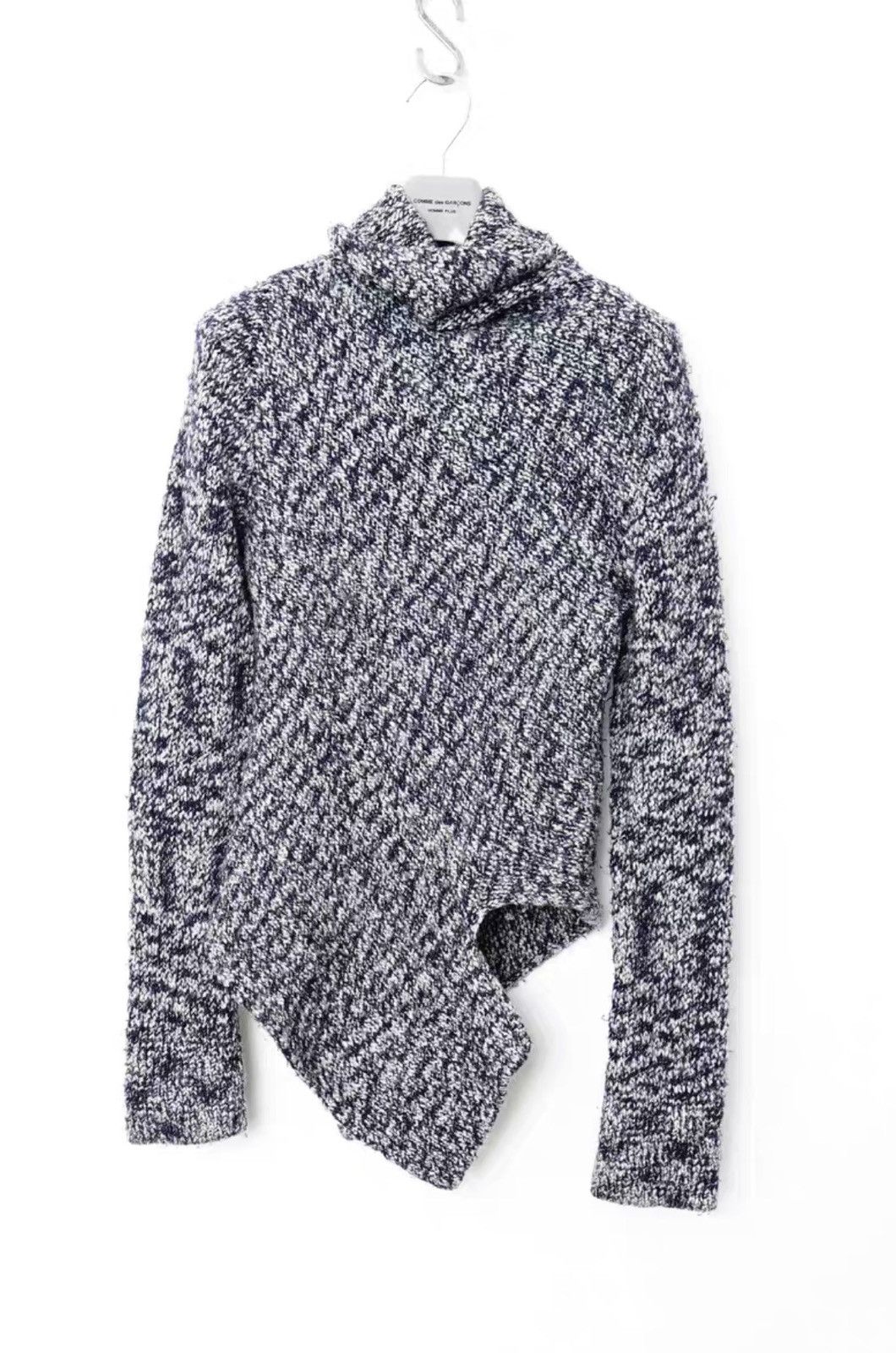 Yohji Yamamoto Yohji Yamamoto Wool High Neck Irregular Knit Sweater Size S / US 4 / IT 40 - 1 Thumbnail