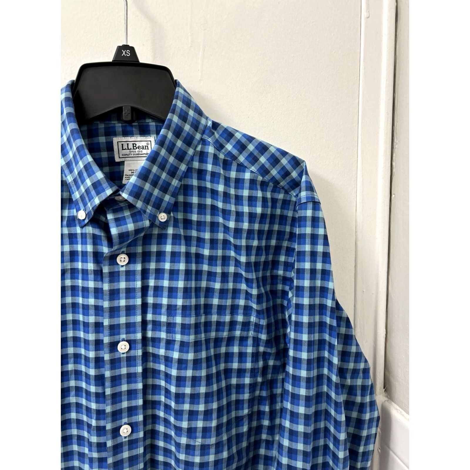 Vintage LL Bean Shirt Mens M Blue Plaid Kennebunk Sport Oxford Wrinkle Free L/S 287889 Size US M / EU 48-50 / 2 - 4 Thumbnail