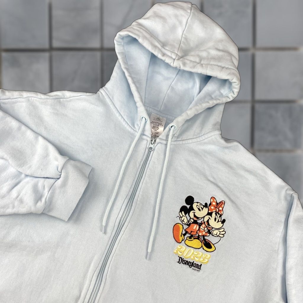 Disney Disney Hoodie Mens 3XL Blue 2023 Mickey Minnie Mouse Full Zip Fleece Jacket Size US XXL / EU 58 / 5 - 1 Thumbnail