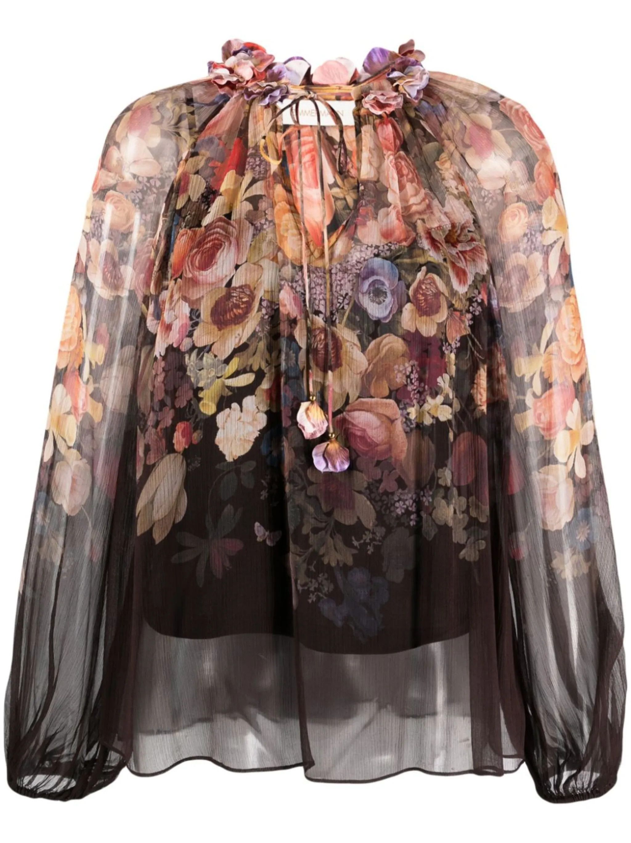 Zimmermann oc11z0325 Luminosity Floral Blouse in Multicolor Size L / US 10 / IT 46 - 2 Thumbnail