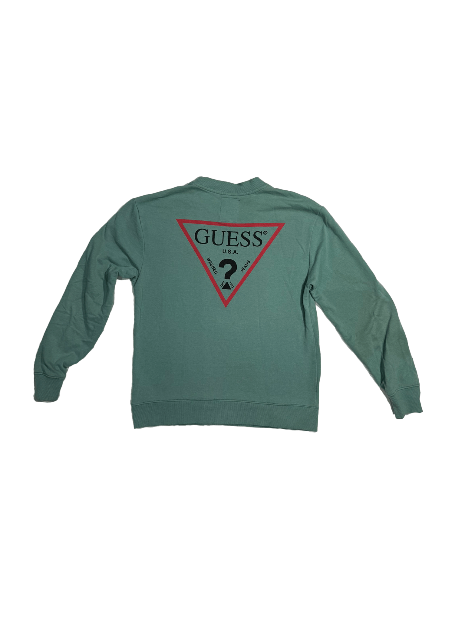 Guess × Urban Outfitters Big Logo Mint Green Sweatshirt Size US M / EU 48-50 / 2 - 2 Thumbnail