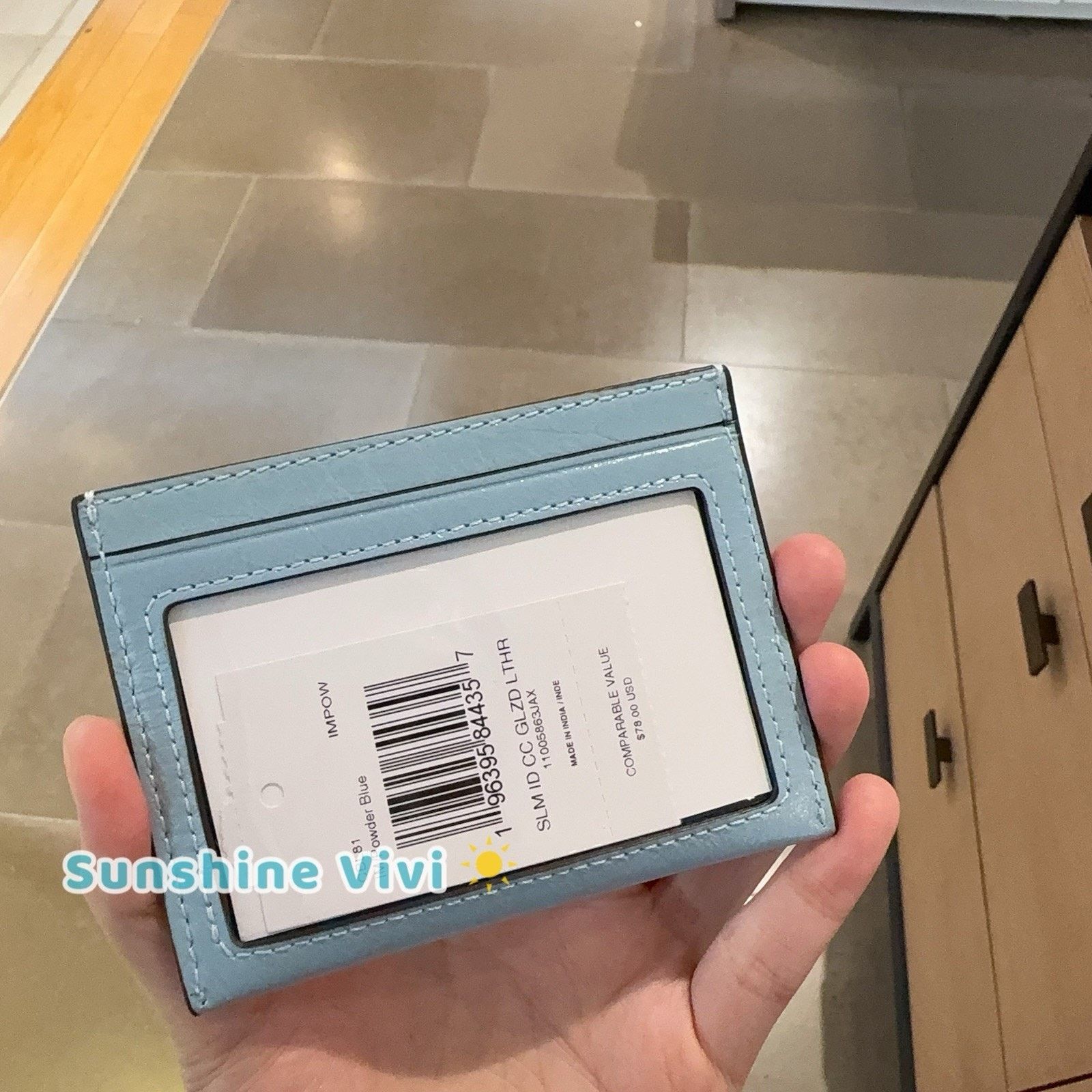 Coach NWT Coach Slim Id Card Case Powder Blue CBL81 Size ONE SIZE - 2 Thumbnail