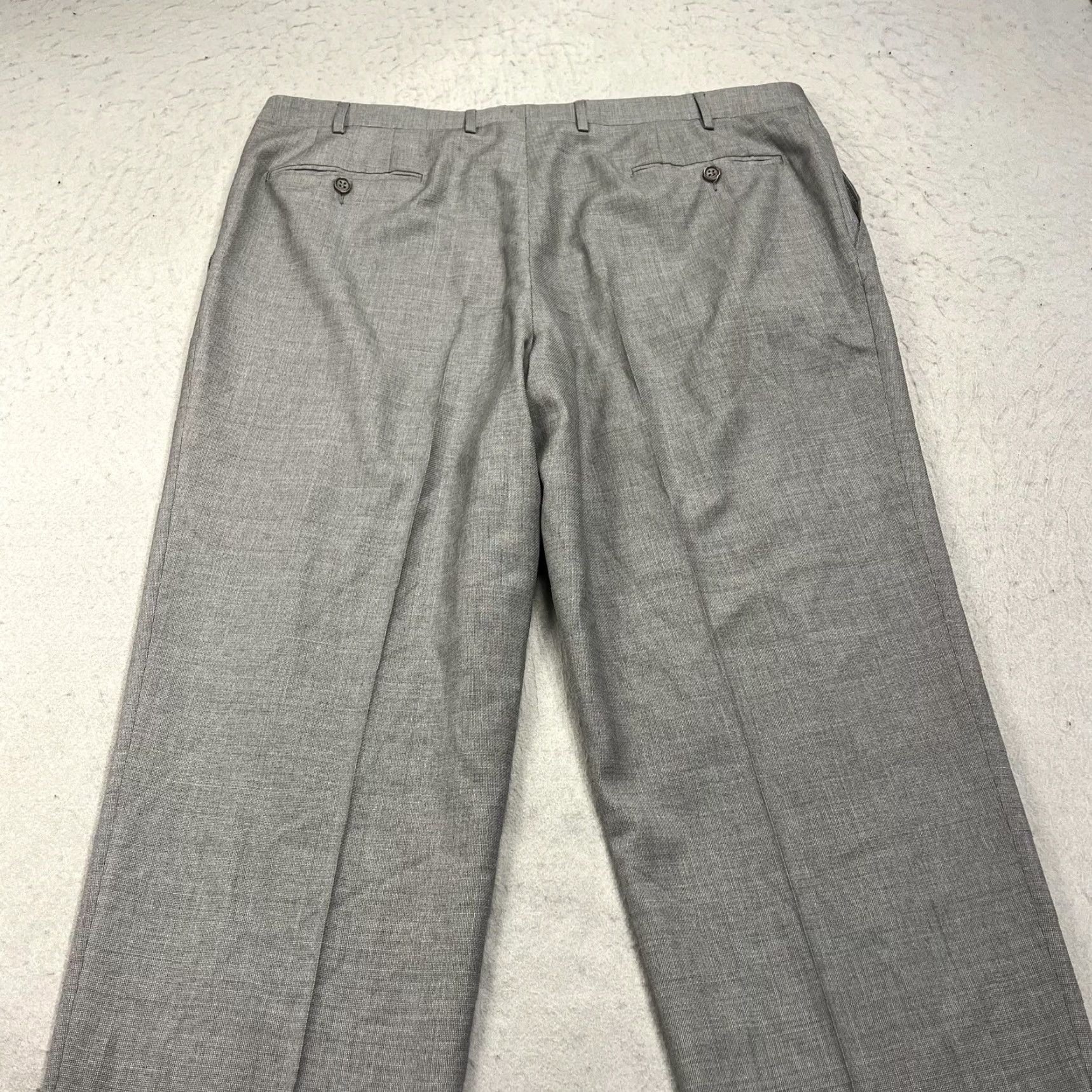 Canali Canali Mens Pants 43x35 Gray Wool Dress Flat Front Straight Leg Trousers Size US 40 / EU 56 - 6 Thumbnail