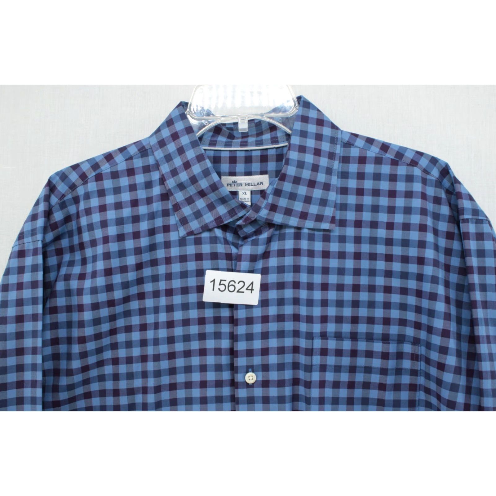 Peter Millar Peter Millar Shirt Men's XL Blue Gingham Plaid Stretch Button-Down Preppy Golfer Shirt Size US XL / EU 56 / 4 - 8 Thumbnail