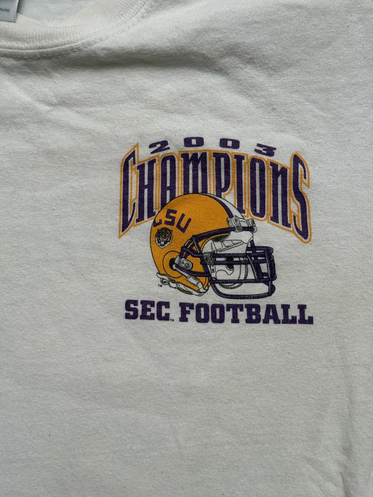 Gildan LSU vs Georgia 2003 Football T-shirt Louisiana State Tee Size US S / EU 44-46 / 1 - 4 Thumbnail