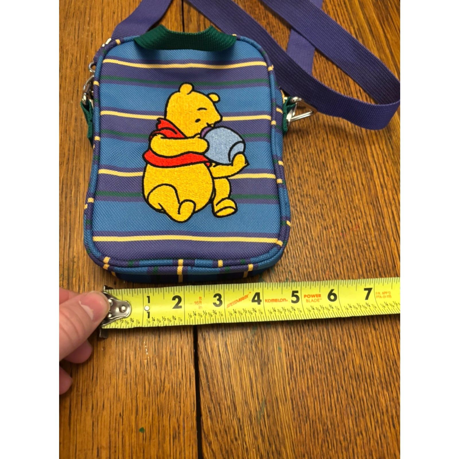 Disney VINTAGE Disney Winnie The Pooh Crossbody Bag Women's Small Blue Turtle Black Crossbody Strap Tigger Cartoon Purse Size ONE SIZE - 2 Thumbnail