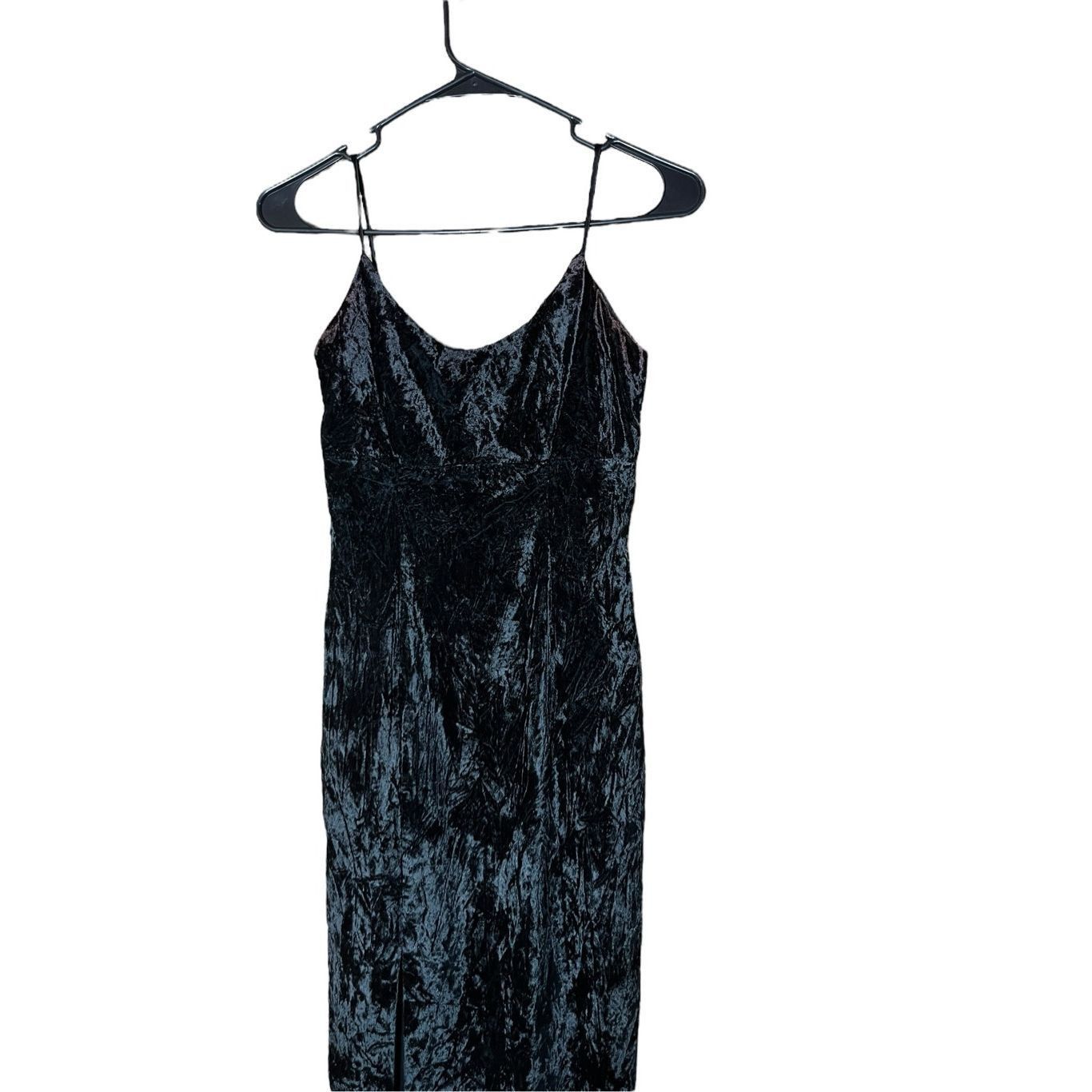 Other Vintage Jessica McClintock Gunne Sax Black Crushed Velvet Ma Size S / US 4 / IT 40 - 2 Thumbnail