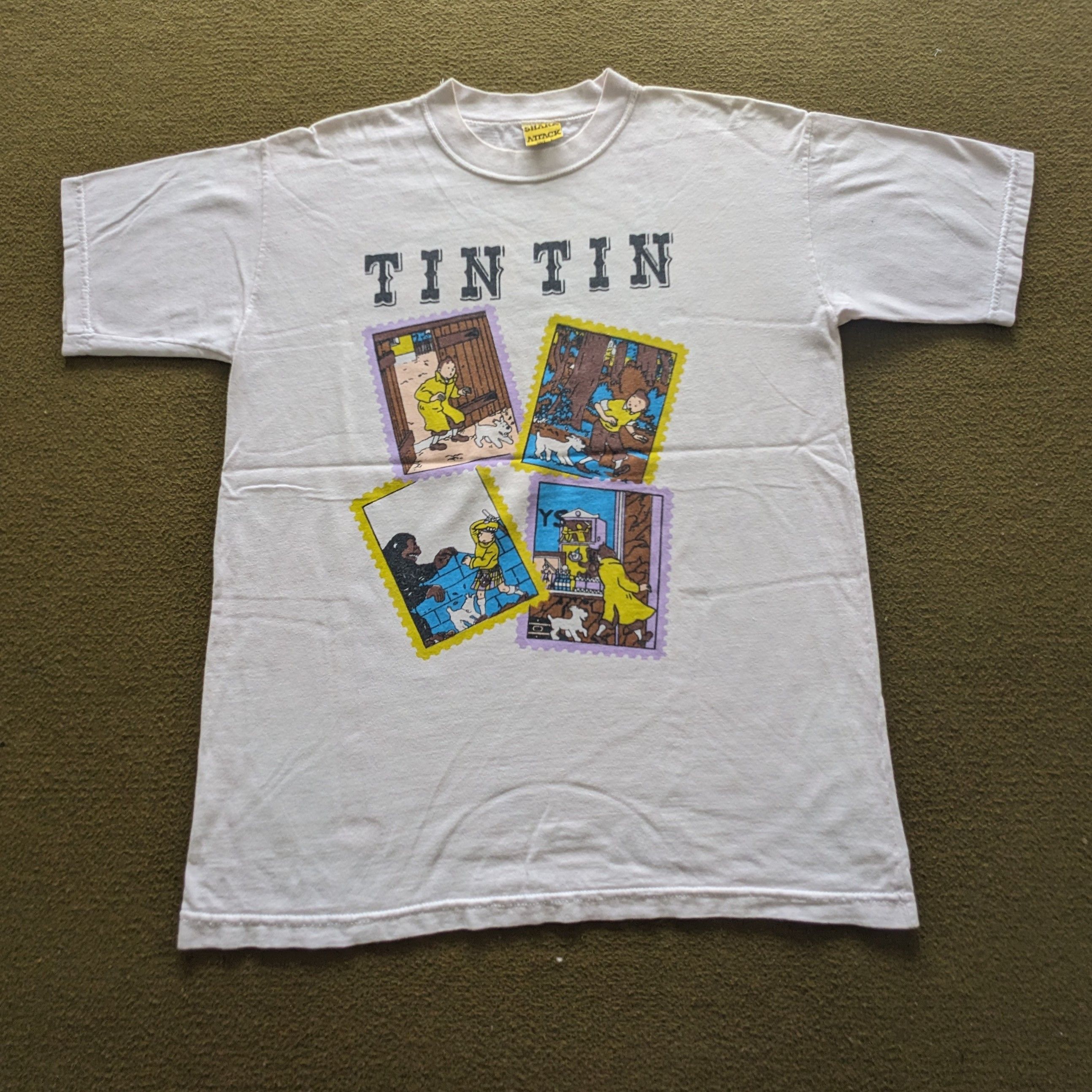 Vintage Vintage The Adventure of TINTIN American Cartoon T-shirt Size US M / EU 48-50 / 2 - 3 Thumbnail