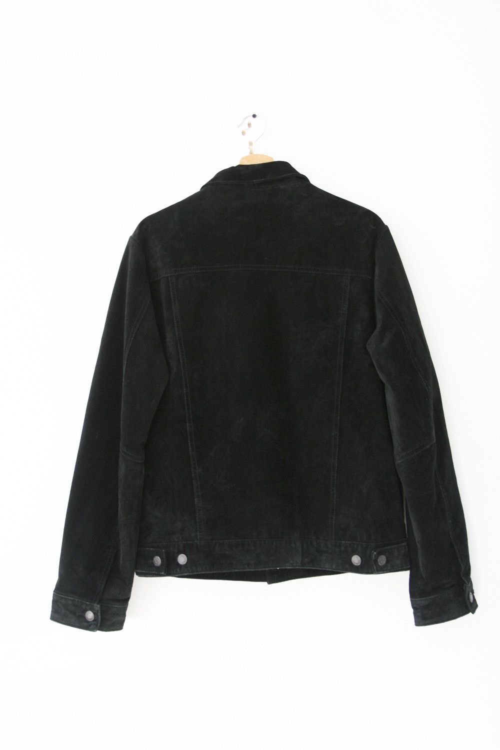 Emmett Emmett Black Suede Leather Genuine Trucker Jacket type 3 Size US XL / EU 56 / 4 - 4 Thumbnail