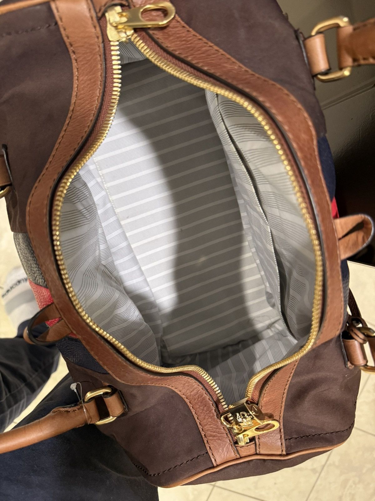 Brooks Brothers Brook’s Brothers Leather And Canvas Weekender/Duffle Size ONE SIZE - 4 Thumbnail