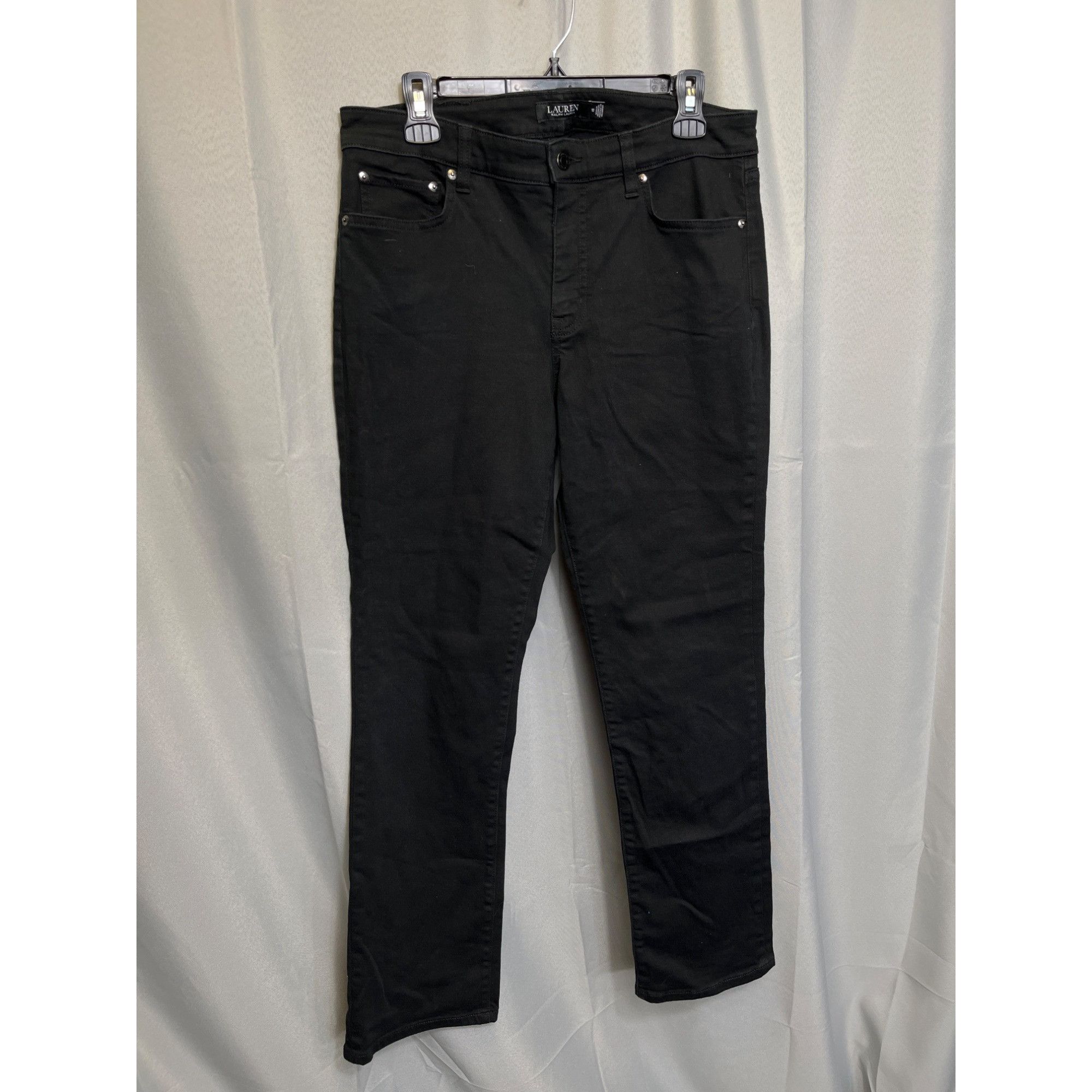 Lauren Ralph Lauren Lauren Ralph Lauren SKU 7886 Womens Black Straight Leg Pants Size 32" / US 10 / IT 46 - 1 Thumbnail