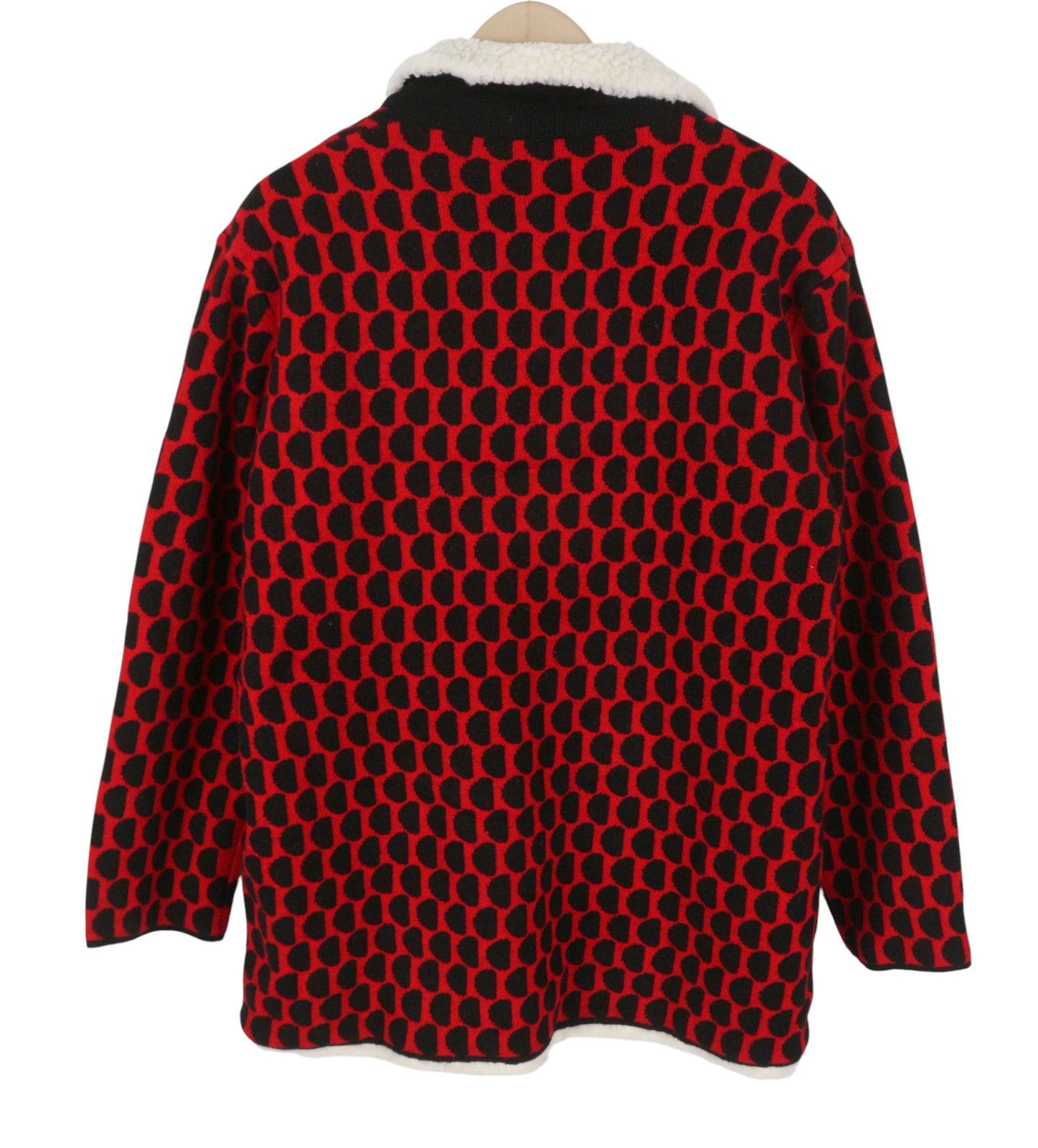 Desigual JERS DENVER L Red Patterned Tricot Fleece Coat 88465 Size L / US 10 / IT 46 - 4 Thumbnail