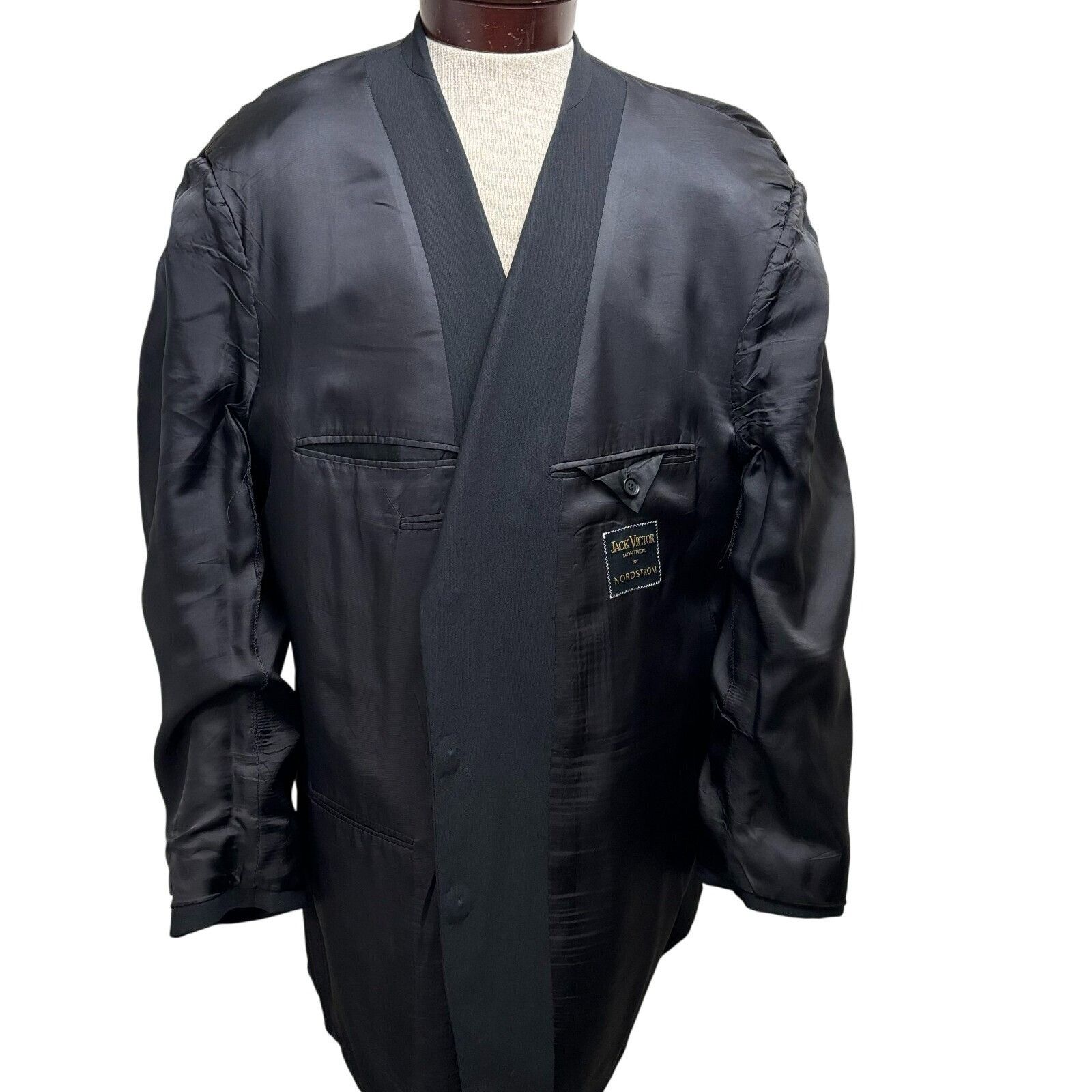 Jack Victor Jack Victor Sport Coat Pure Virgin Wool Black Blazer Suit Ja Size 50R - 2 Thumbnail
