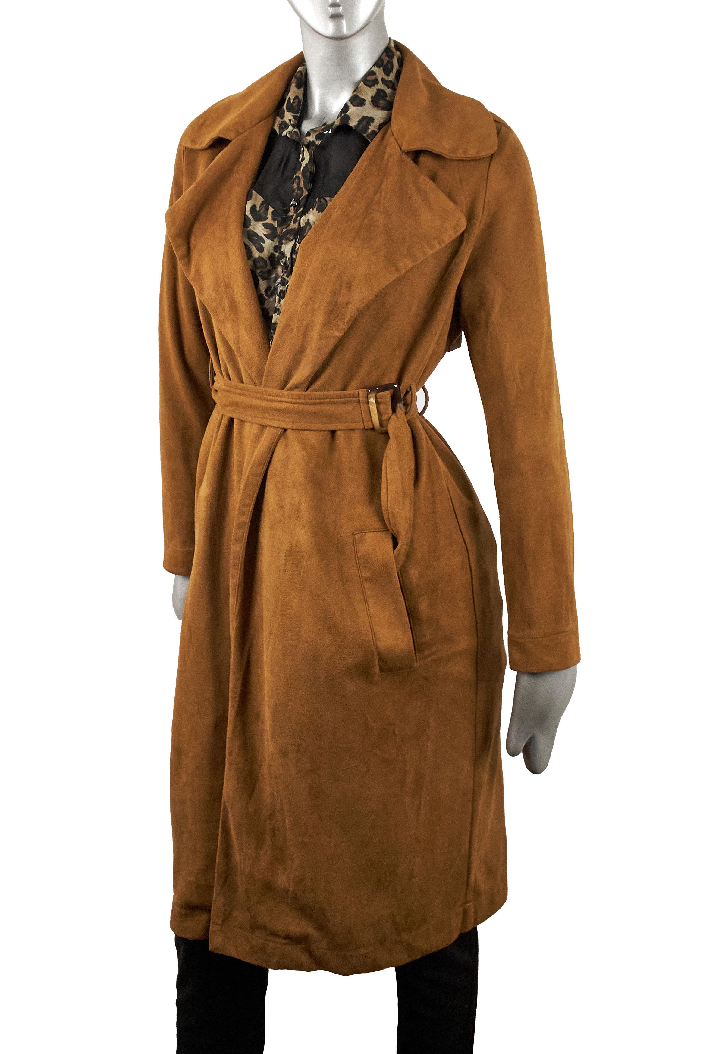 Missguided Missguided women's suede belted brown trench coat Size XS / US 0-2 / IT 36-38 - 4 Thumbnail