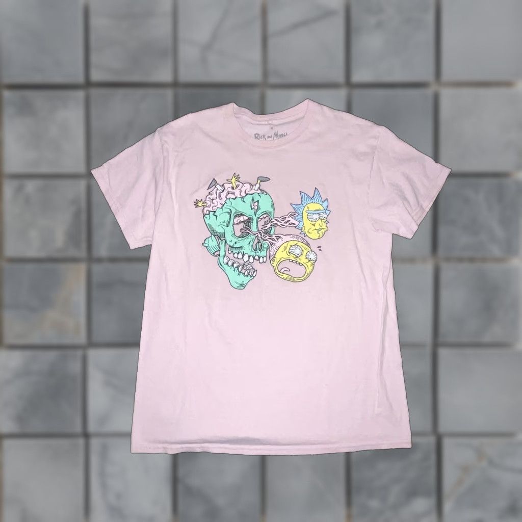 Pinko Rick And Morty T-Shirt Pink M Adult Swim Mens Short Sleeve Regular Shirt Size US M / EU 48-50 / 2 - 1 Thumbnail