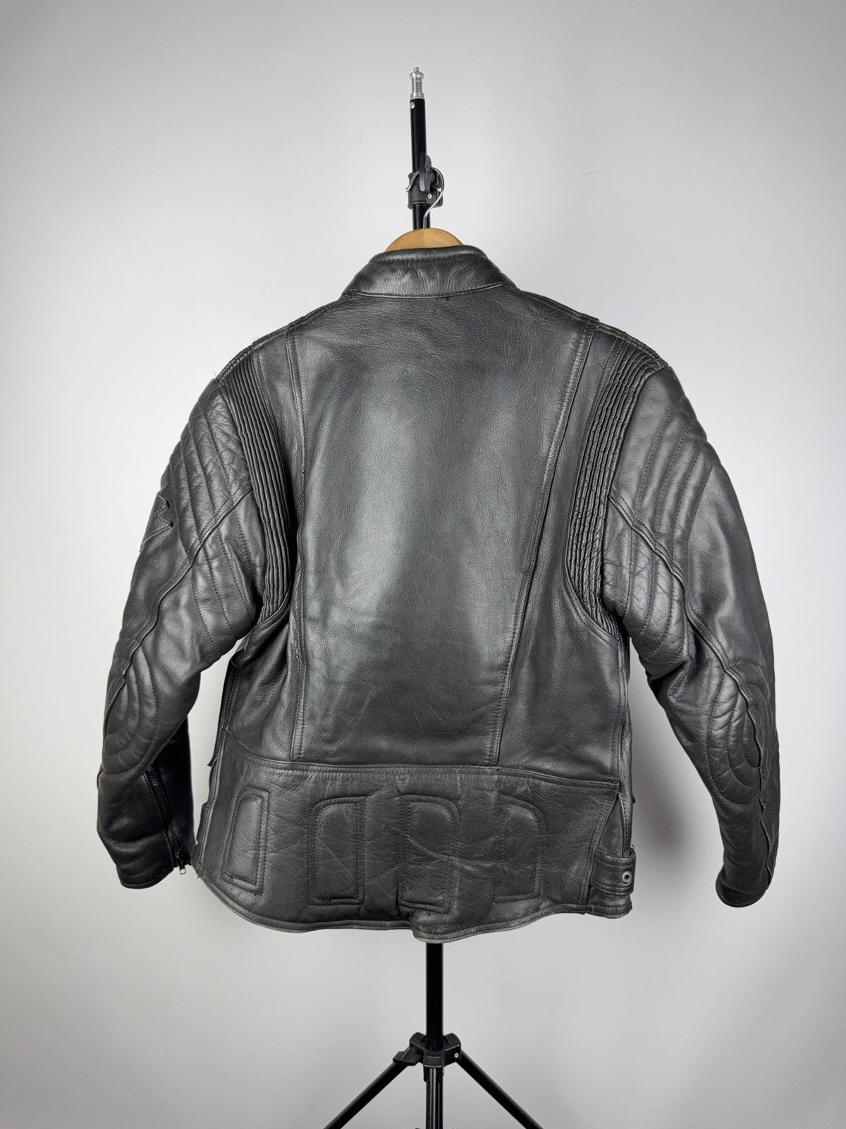 Leather Vntg 00s AKITO Heavy Leather Racing MOTO Bomber Jacket Punk Size US L / EU 52-54 / 3 - 11 Thumbnail