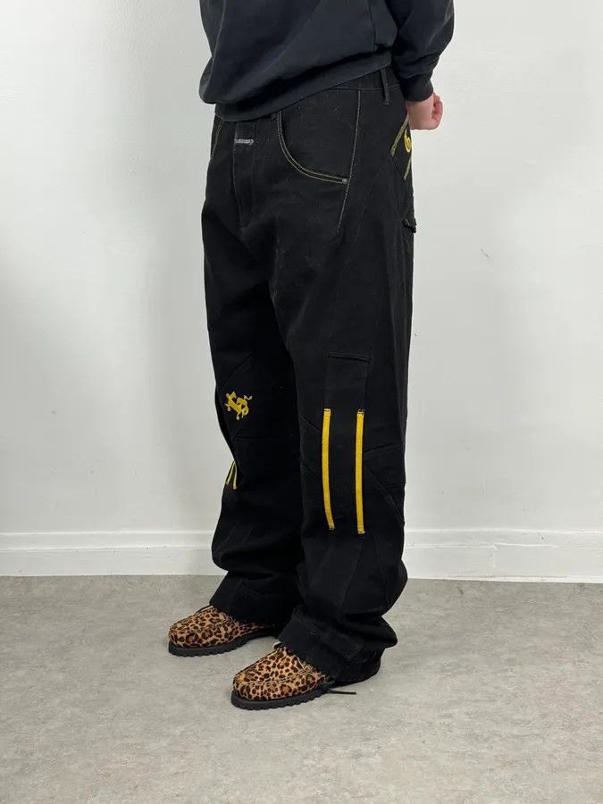 Marithe + Francois Girbaud 2000s Marithé + François Girbaud Black & Yellow Pants Size US 37 - 3 Thumbnail