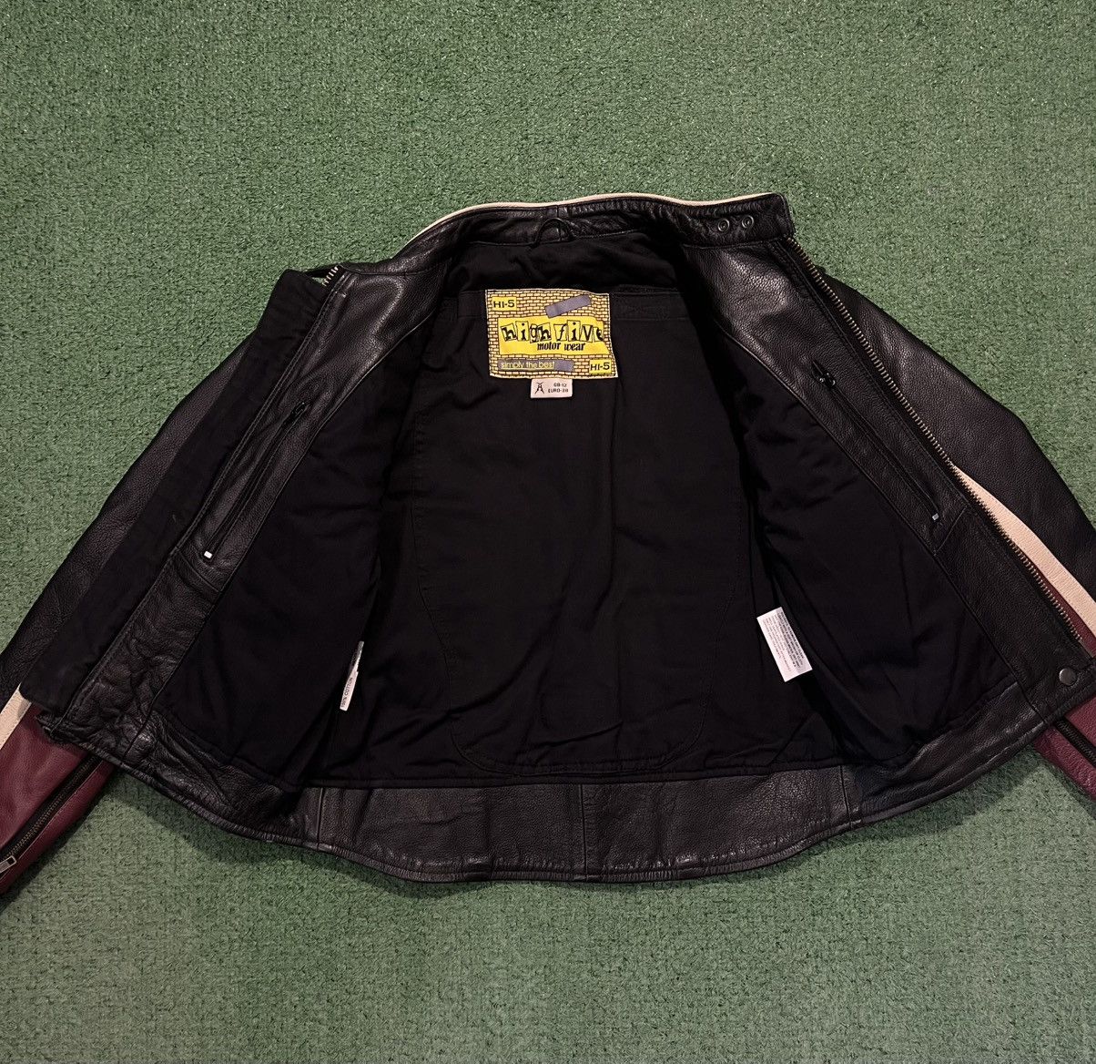 Leather × Vintage Biker Leather Jacket Vintage High Five Moto Wear Size XS / US 0-2 / IT 36-38 - 5 Thumbnail