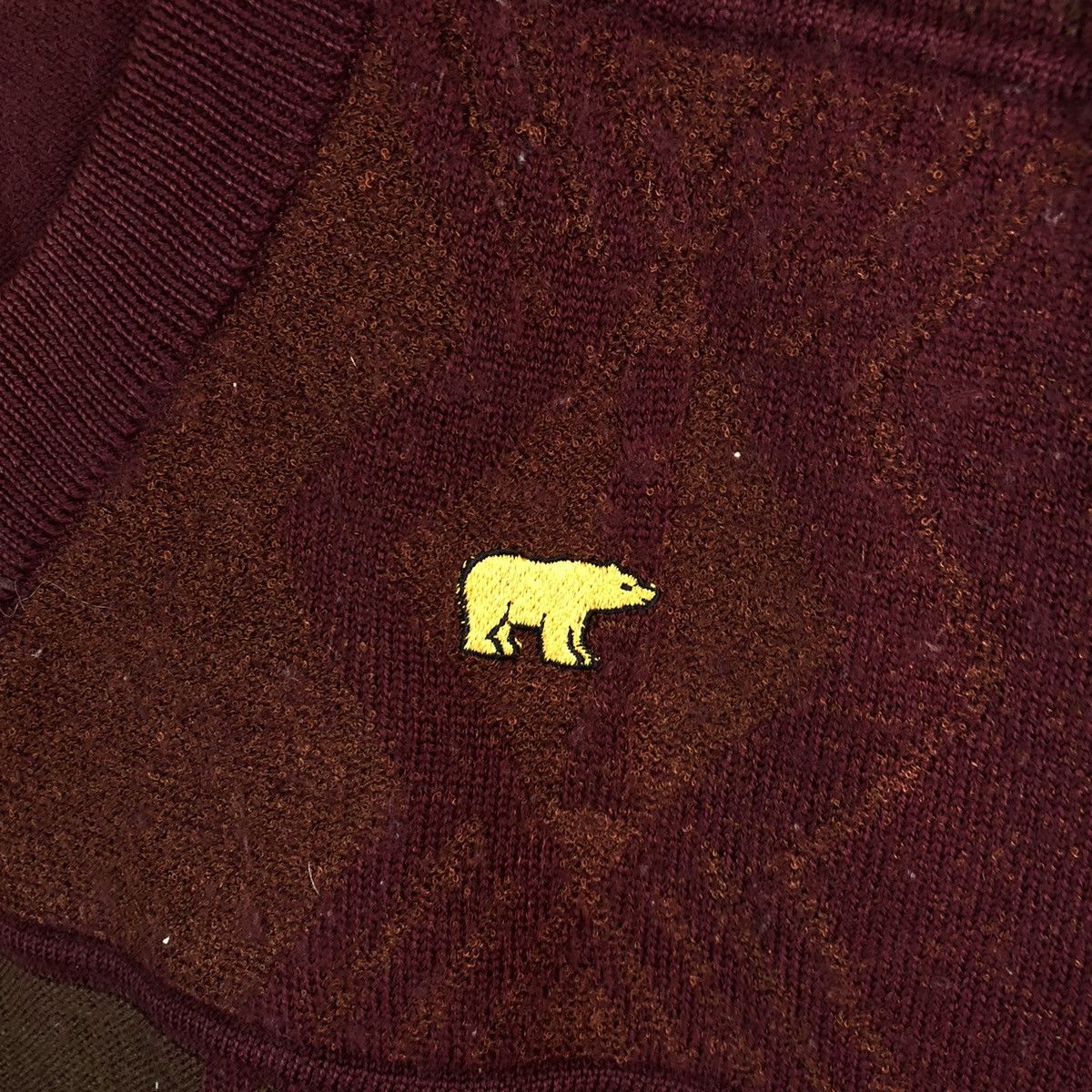 Homespun Knitwear × Japanese Brand DL Golden Bear Maroon Knitwear #C502 Size US L / EU 52-54 / 3 - 9 Thumbnail