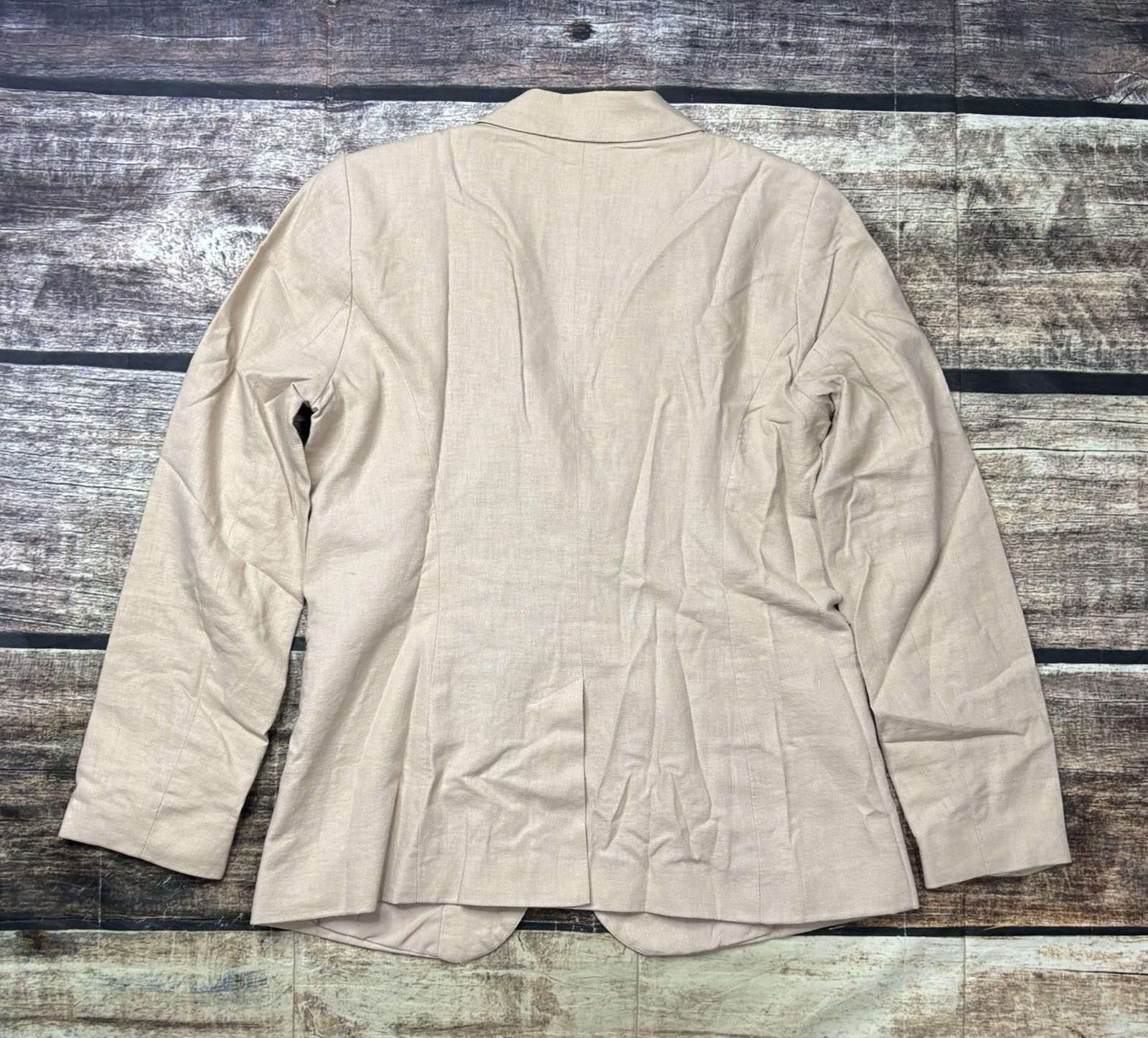 Kendrick Lamar Kenar Blazer Jacket Womens Medium Linen Cotton Beige Open Size M / US 6-8 / IT 42-44 - 3 Thumbnail