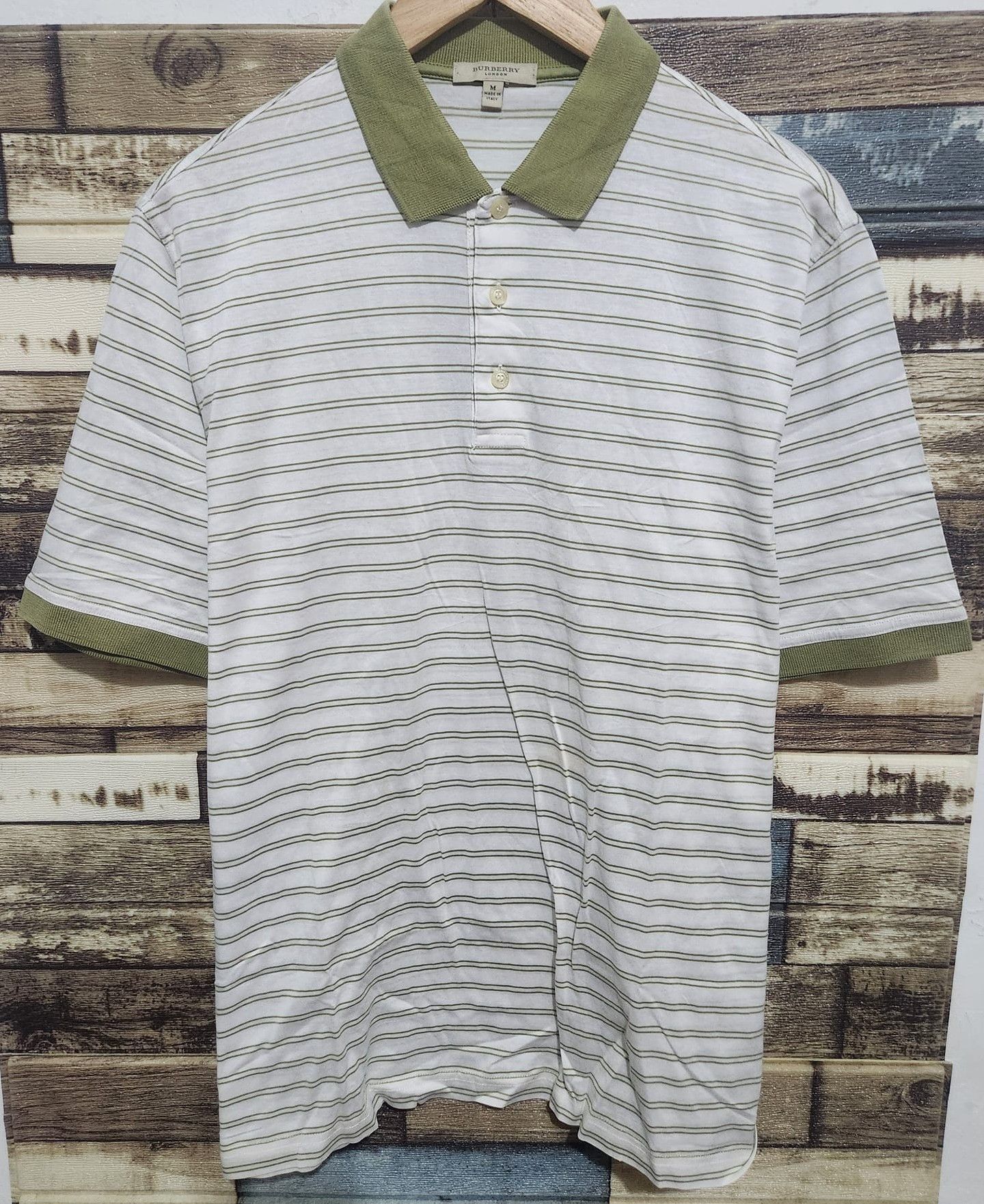 Burberry × Vintage Burberry London Made in Italy Stripe Polo Shirt Size US M / EU 48-50 / 2 - 1 Thumbnail