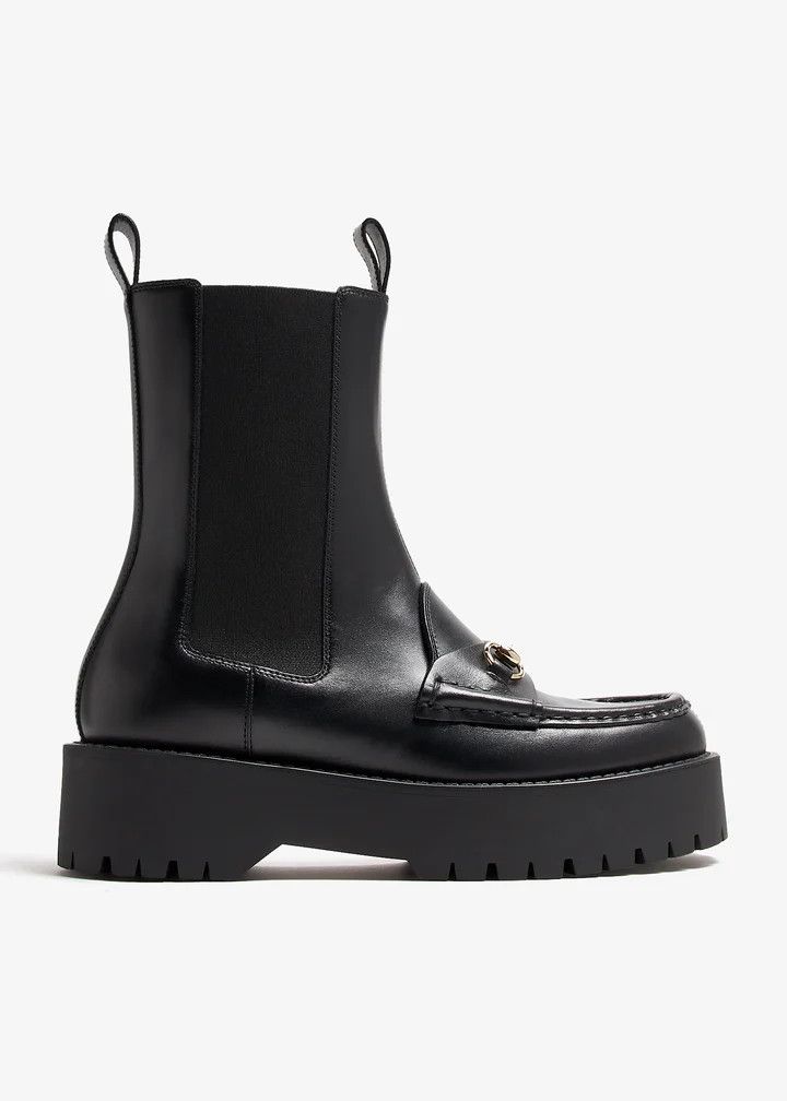 Gucci oc11z1025 Horsebit Boots With Lug Sole in Black Size US 8.5 / IT 38.5 - 1 Thumbnail
