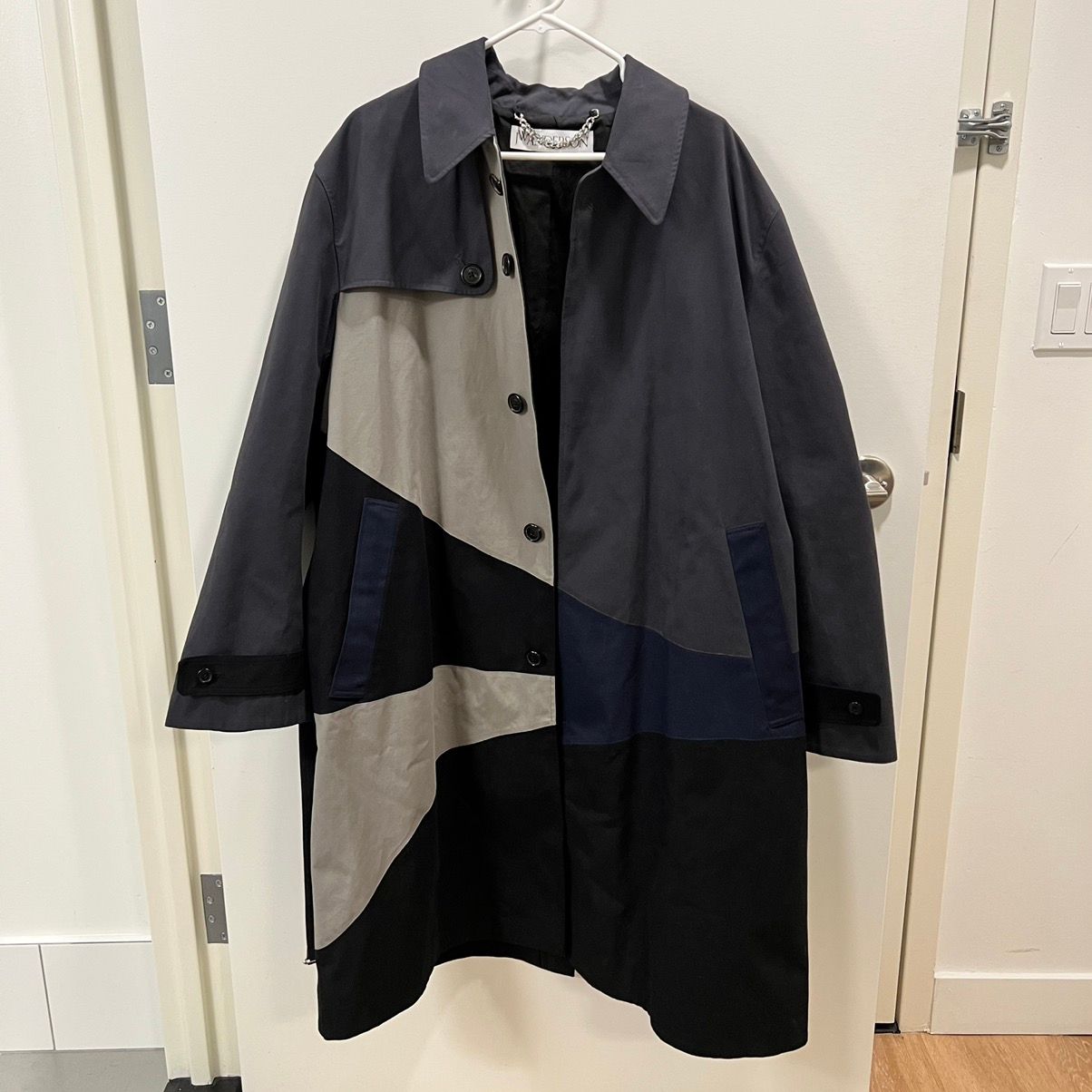 Pre-owned Jw Anderson J.w. Anderson Patchwork Coat In Black