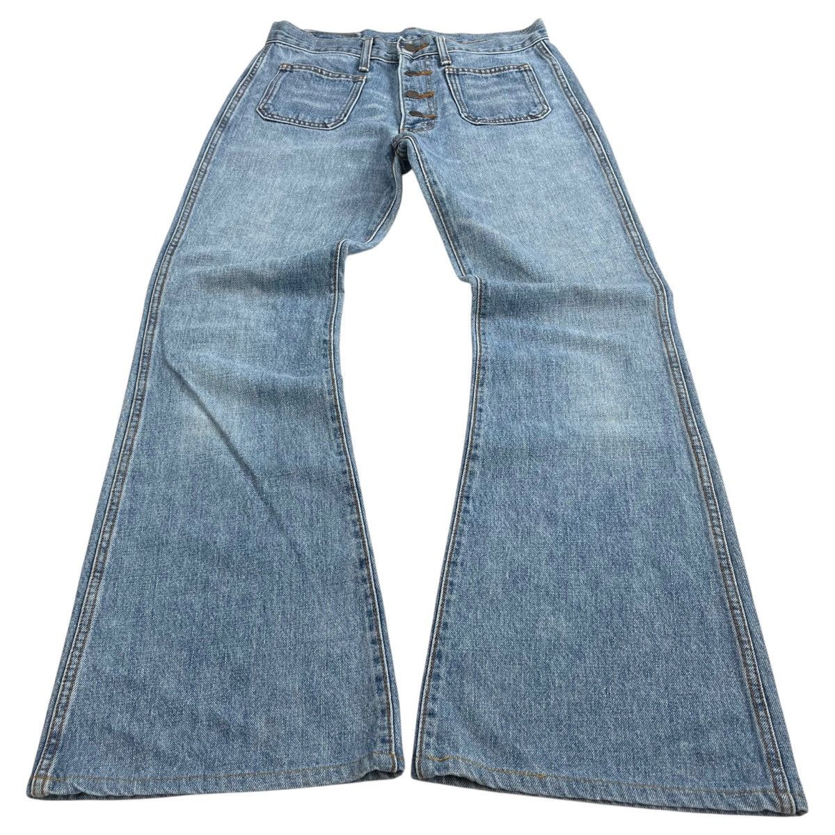 If Six Was Nine × Japanese Brand × Le Grande Bleu (L.G.B.) Y2k Georgia Love Bell Bottons Flared Jeans Bootcut Lgb Goa Size 28" / US 6 / IT 42 - 2 Thumbnail