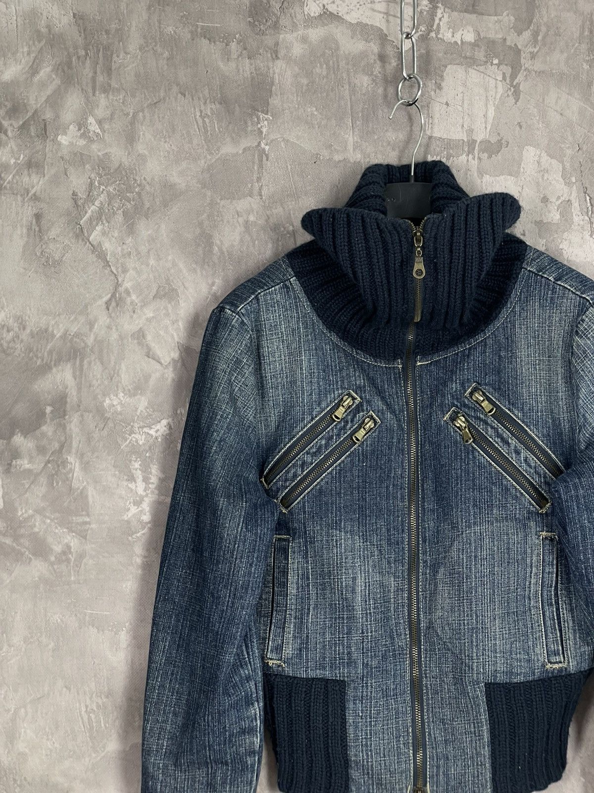 If Six Was Nine × Japanese Brand × Le Grande Bleu (L.G.B.) Avant Garde Japan Vintage Y2K Crazy Denim Jacket Size M / US 6-8 / IT 42-44 - 3 Thumbnail