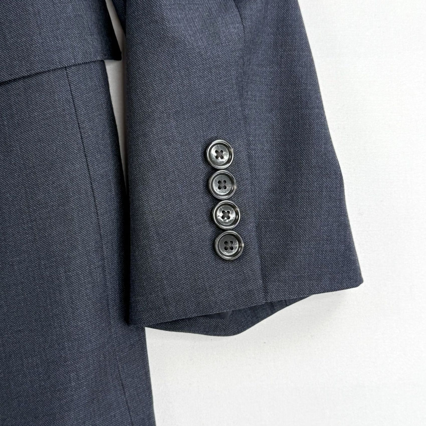 J.Crew J.CREW Blazer Mens 40L Long Wool Blue Navy Solid Tweed Button Wool Coat Sport Coat Size 40R - 3 Thumbnail