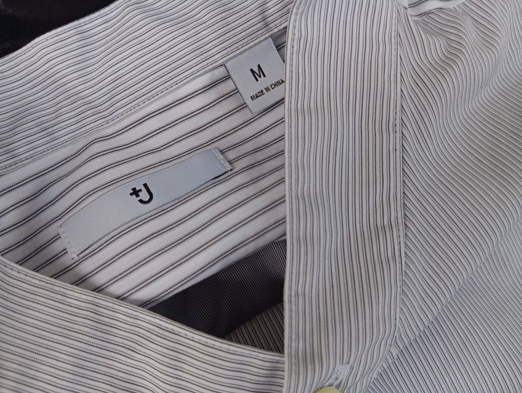 Jil Sander × Uniqlo Jill Sander Striped Mandarin Collar Shirt 😎👔 Size US L / EU 52-54 / 3 - 6 Thumbnail