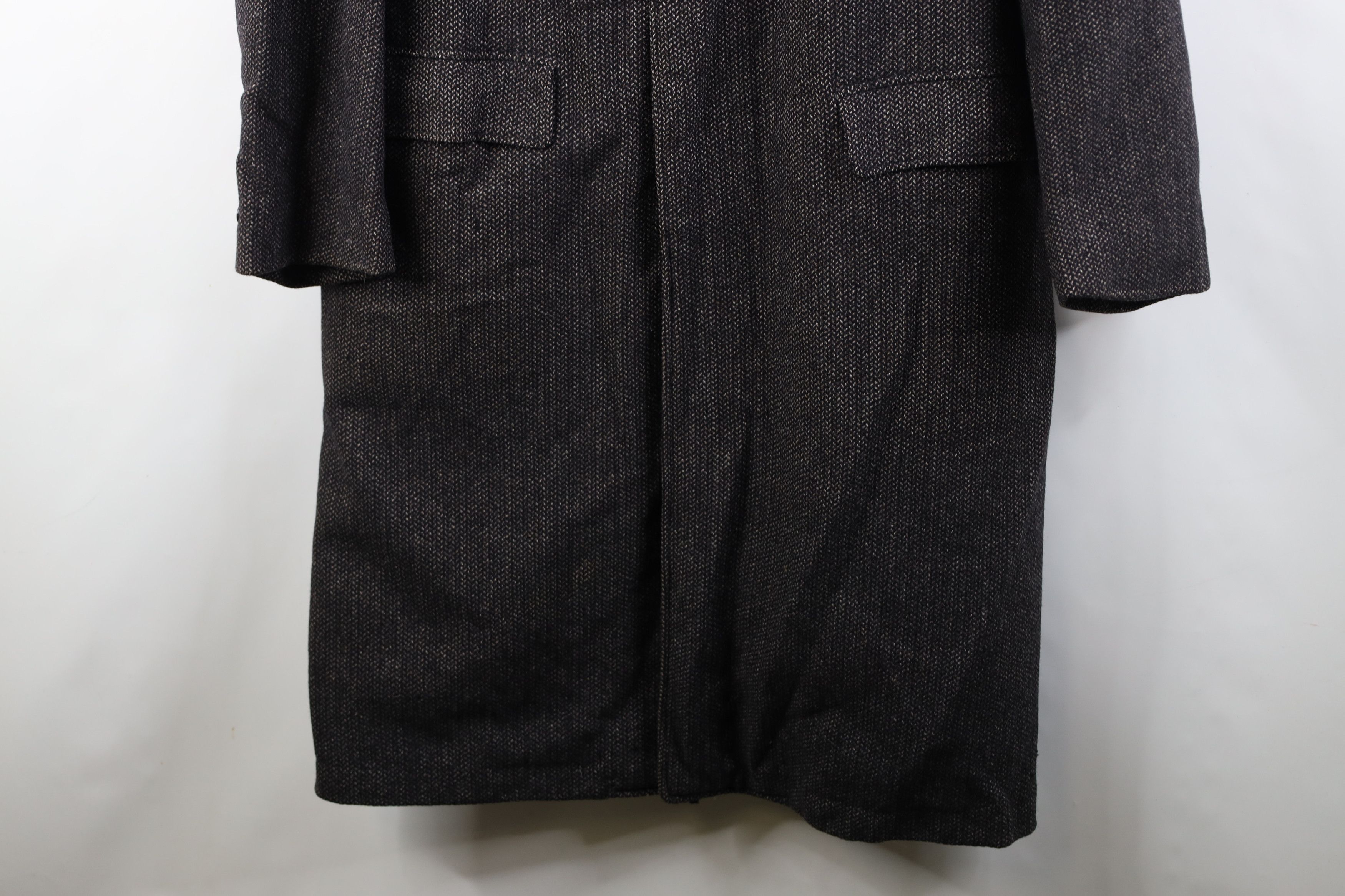 Vintage Vintage 50s Rockabilly Herringbone Bespoke Overcoat Jacket Size US XXL / EU 58 / 5 - 3 Thumbnail