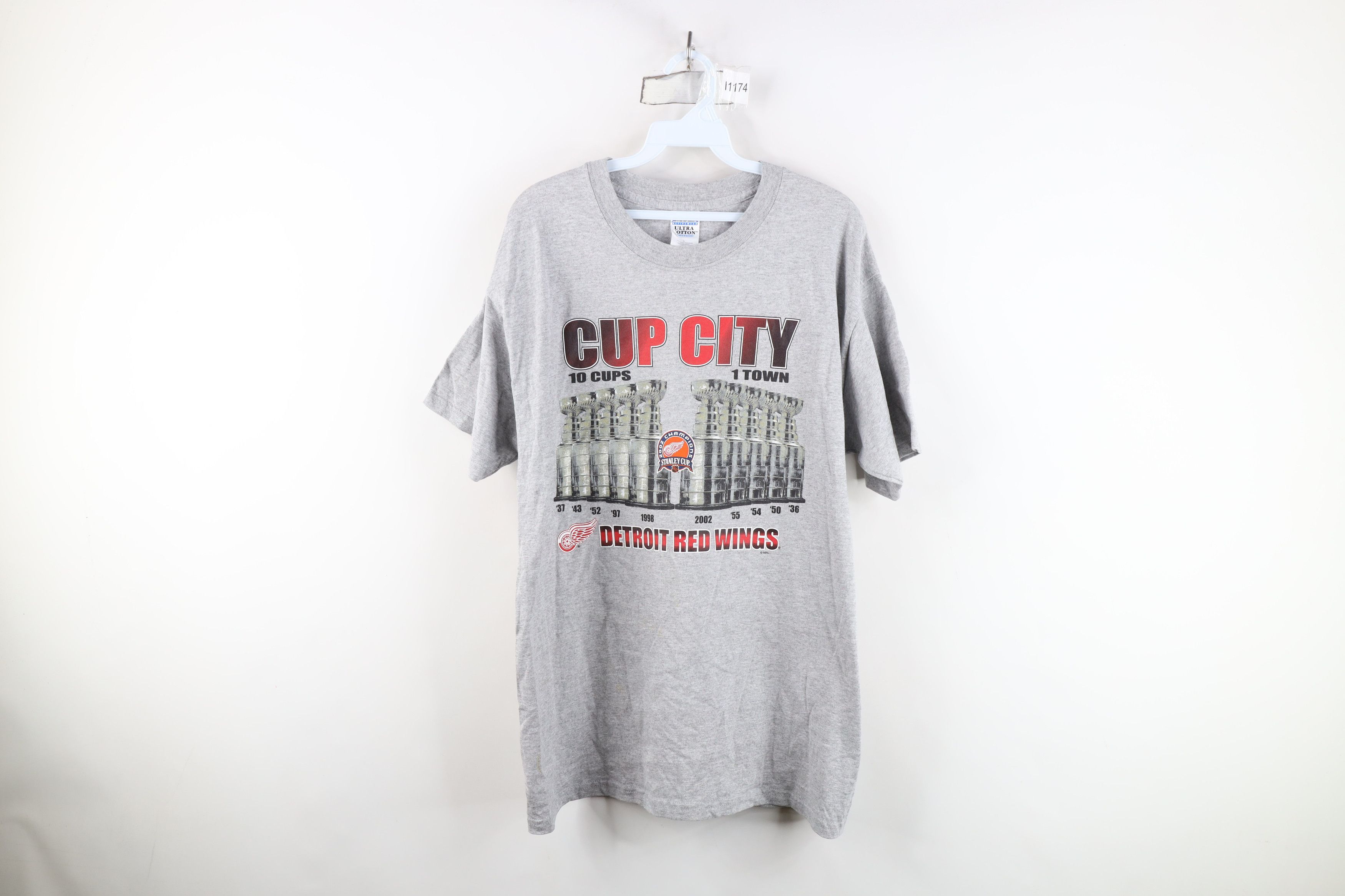 Vintage Vintage Cup Champs Detroit Red Wings Hockey T-Shirt Gray Size US L / EU 52-54 / 3 - 1 Thumbnail
