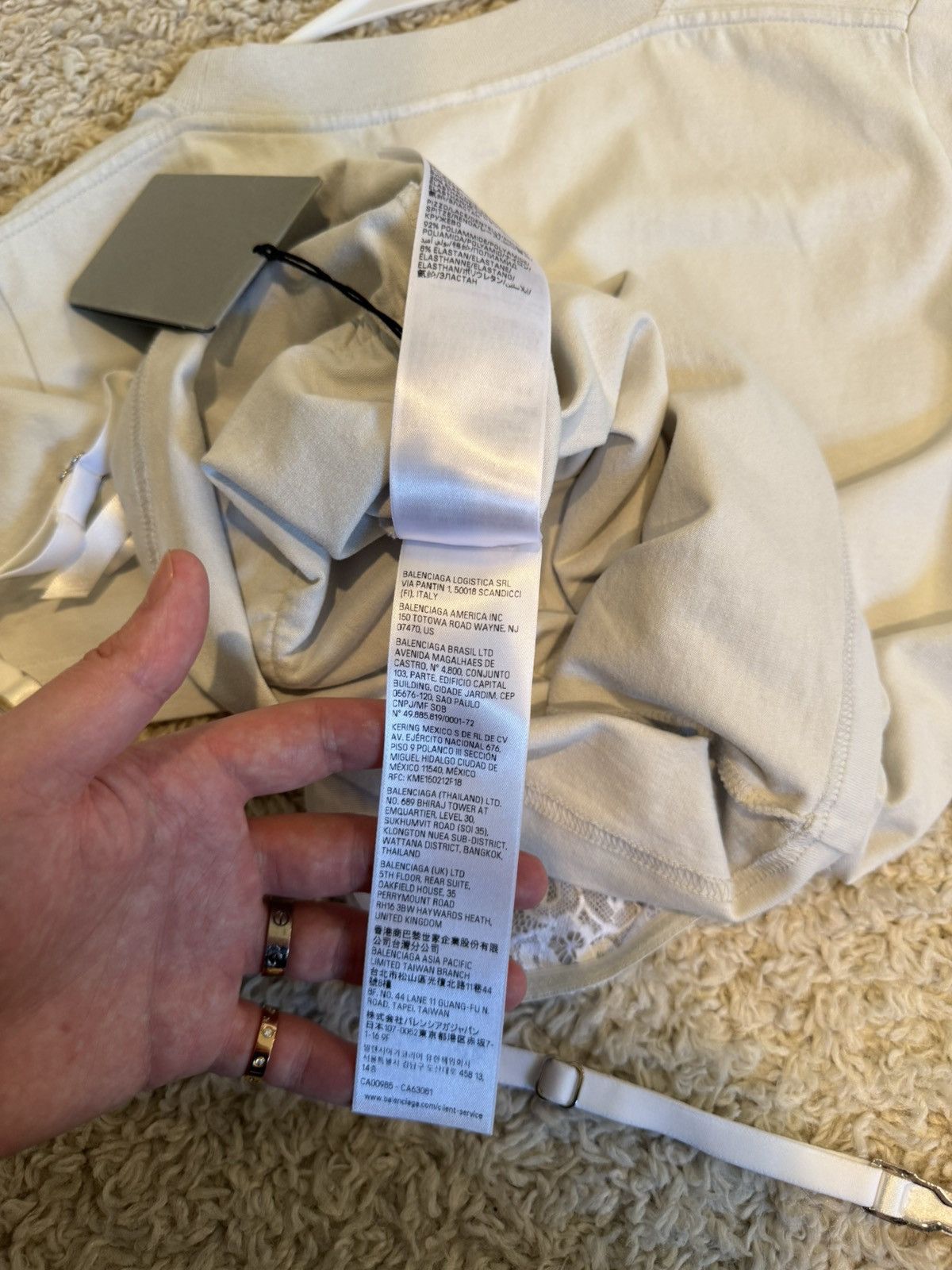 Balenciaga Balenciaga $1190 Off White Stretchy Lingerie T-Shirt Size M / US 6-8 / IT 42-44 - 16 Thumbnail