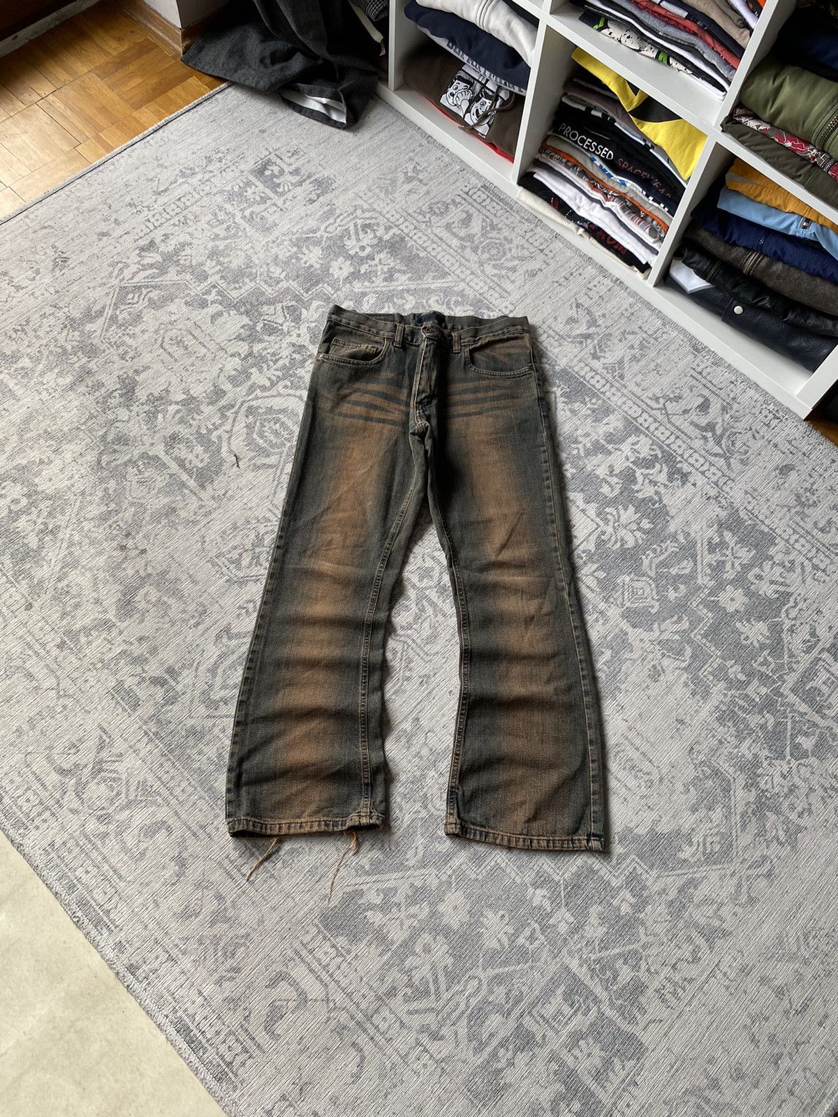 Pre-owned If Six Was Nine Flared Hysteric Glamour Lgb  Denim Jeans Y2k In Brown