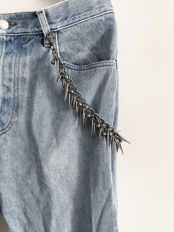 Jewelry Y2K Punk Spikes Wallet Keychain Size ONE SIZE - 1 Thumbnail