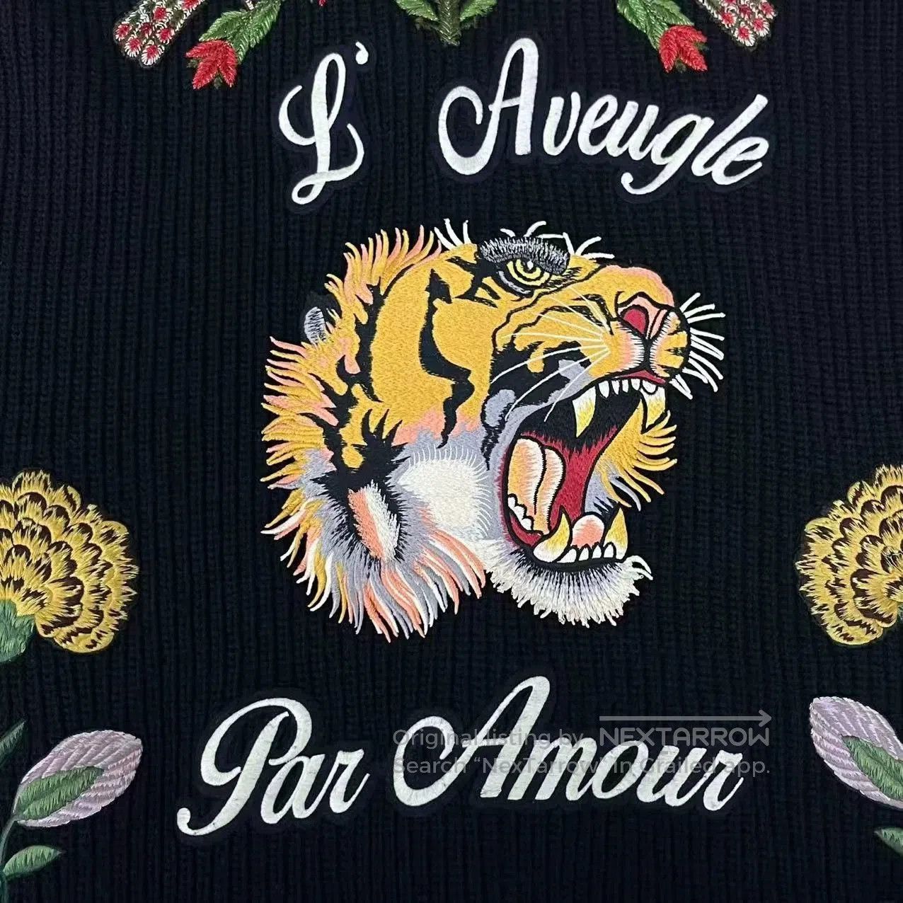 Gucci Gucci Black Floral Knit Cardigan with Pearl Buttons. Size S / US 4 / IT 40 - 5 Thumbnail