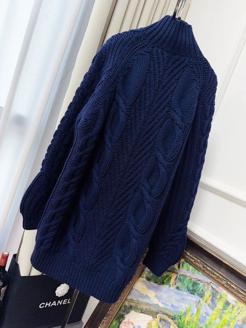 Chanel Chanel Cruise Collection Navy Cable Knit Sweater Size M / US 6-8 / IT 42-44 - 2 Thumbnail