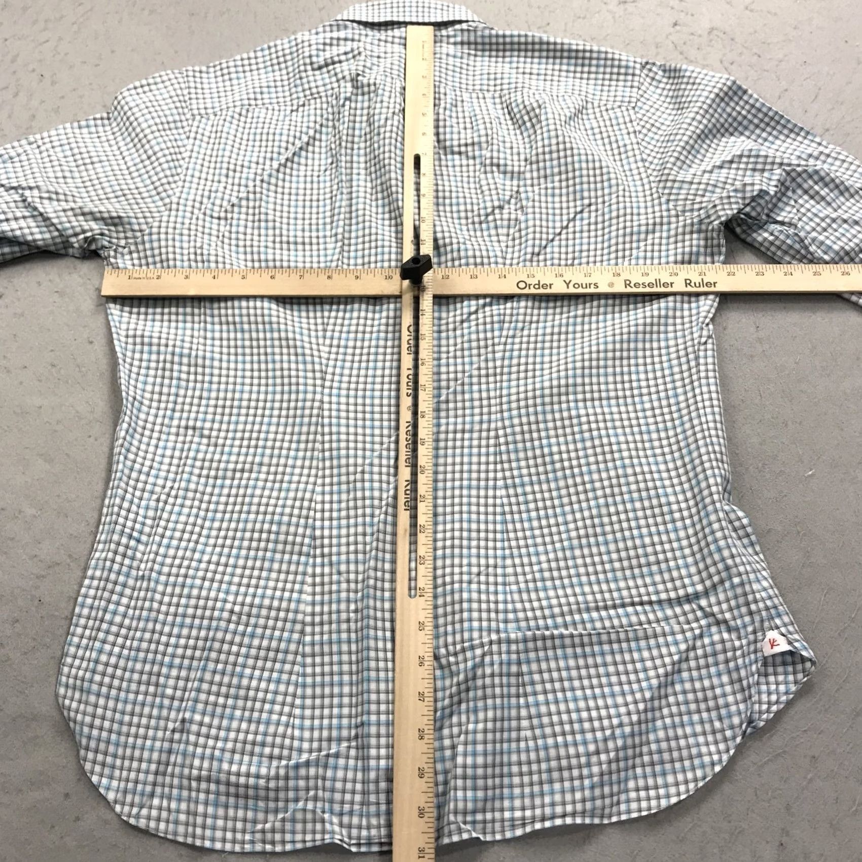 Isaia Isaia Napoli Shirt Mens 16 41 White Blue Check Italy Dress Designer Barrel N/A Size 42R - 7 Thumbnail