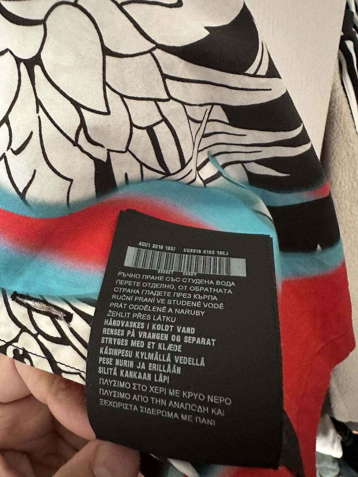 Prada Prada SS18 Dahlia Flame Bowling Shirt Size US L / EU 52-54 / 3 - 6 Thumbnail